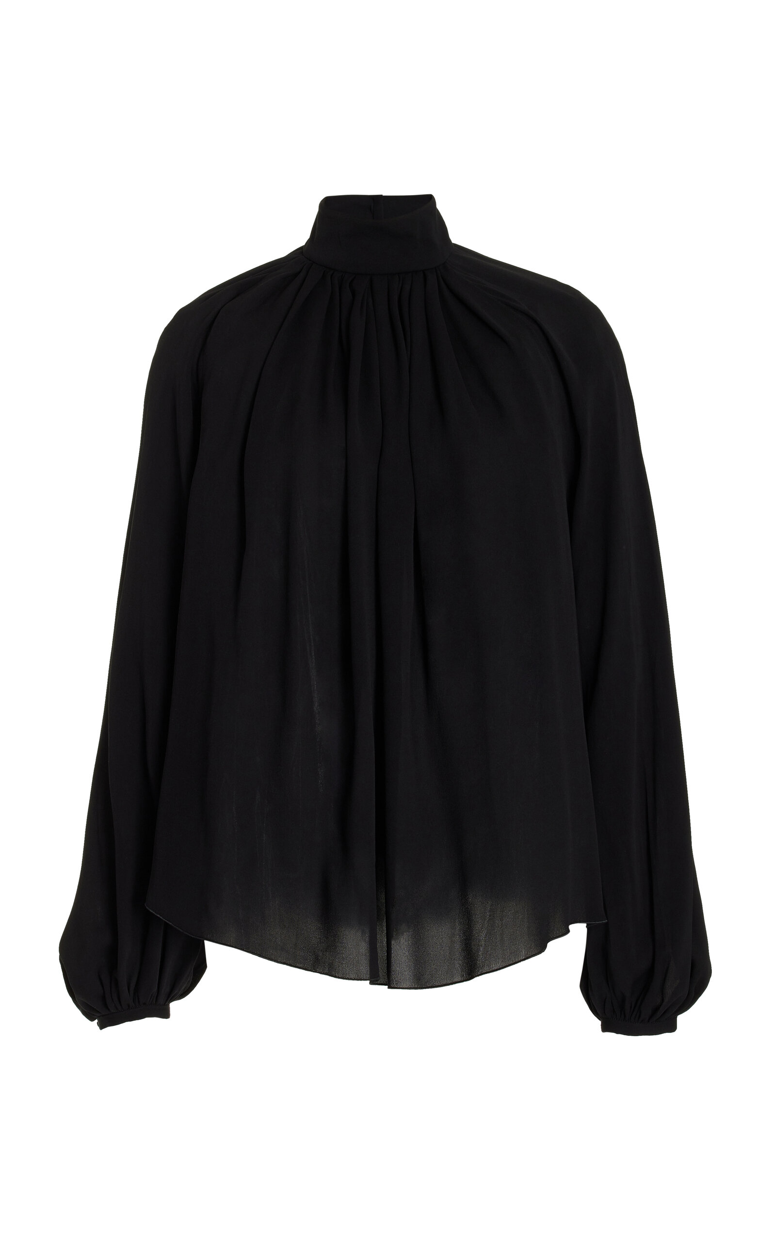 Gabriela Hearst Kiian Pleated Silk Top - Black
