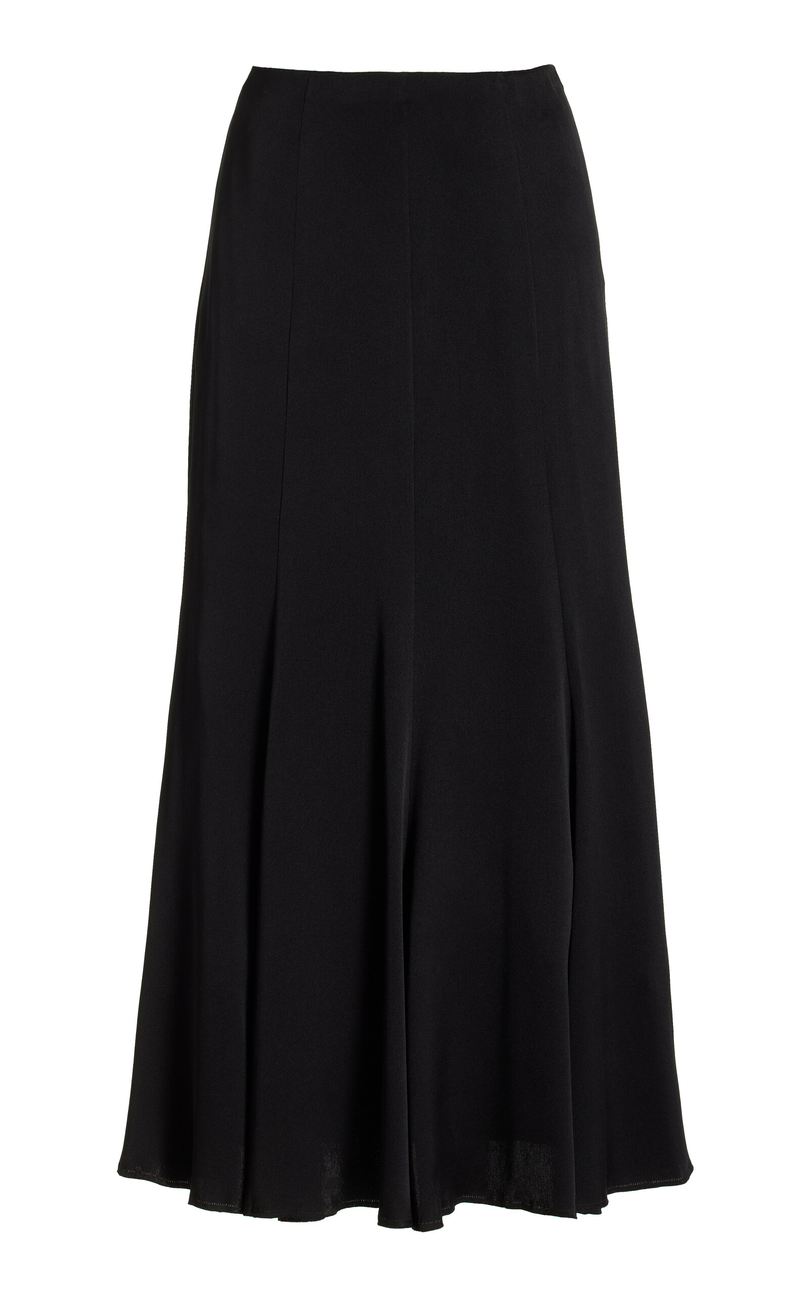 Gabriela Hearst Patterson Frayed Wool And Cashmere-blend Midi Skirt In Black
