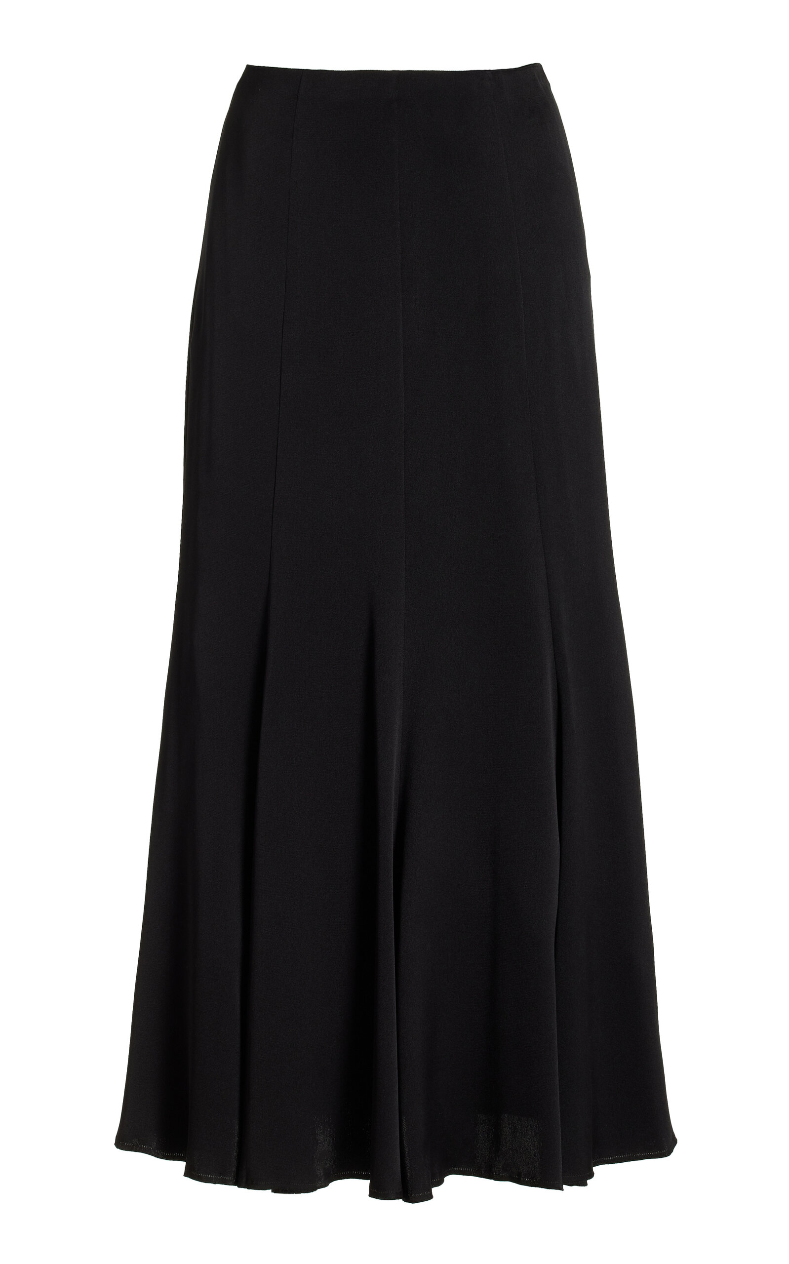 Shop Gabriela Hearst Ricky Silk Midi Skirt In Black