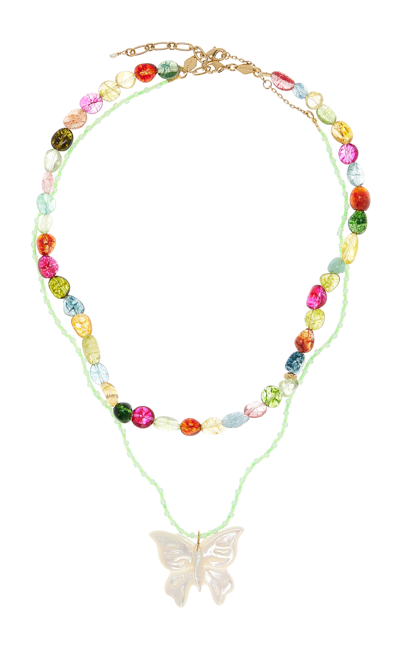 Anni Lu Tropicana & Butterfly Necklace Set In Multi