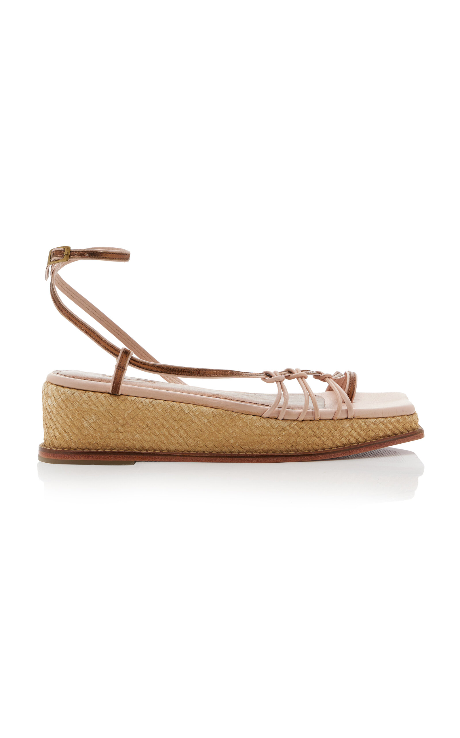 Johanna Ortiz Platform Leather Sandals In Nude