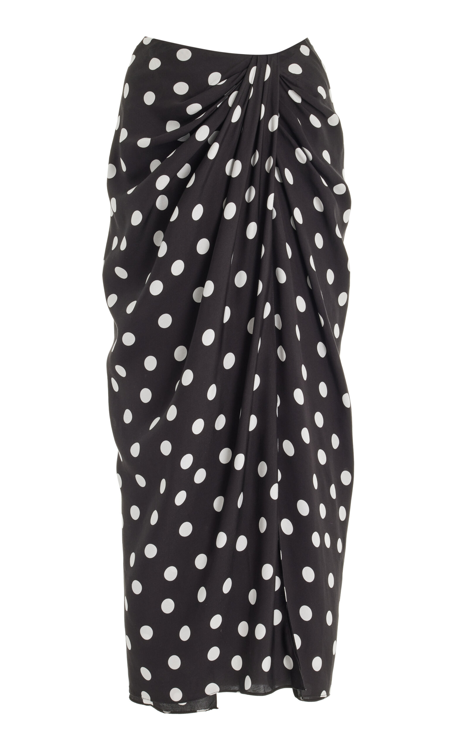 Carolina Herrera Polka-dot Midi Skirt In Black,white