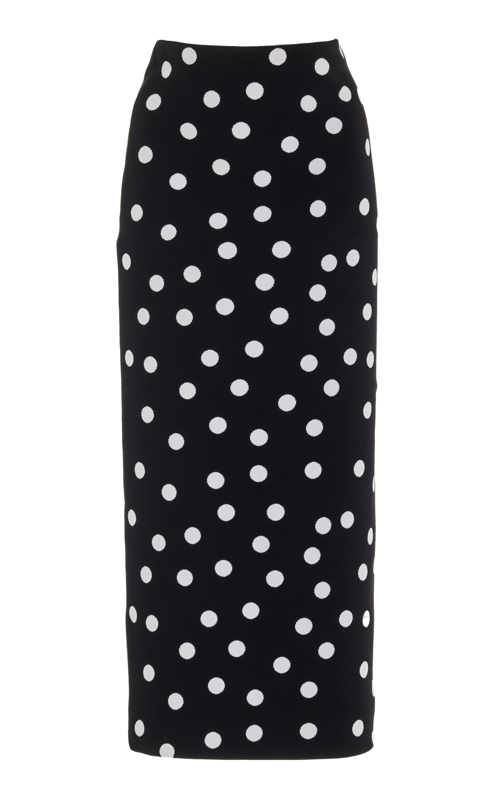 Carolina Herrera Polka-dot Midi Skirt In Black,white