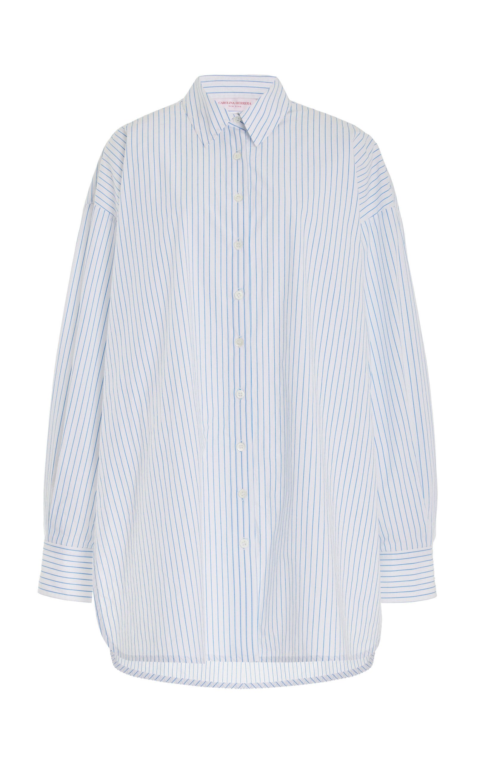Carolina Herrera - Striped Cotton Shirt - White - US 2 - Moda Operandi