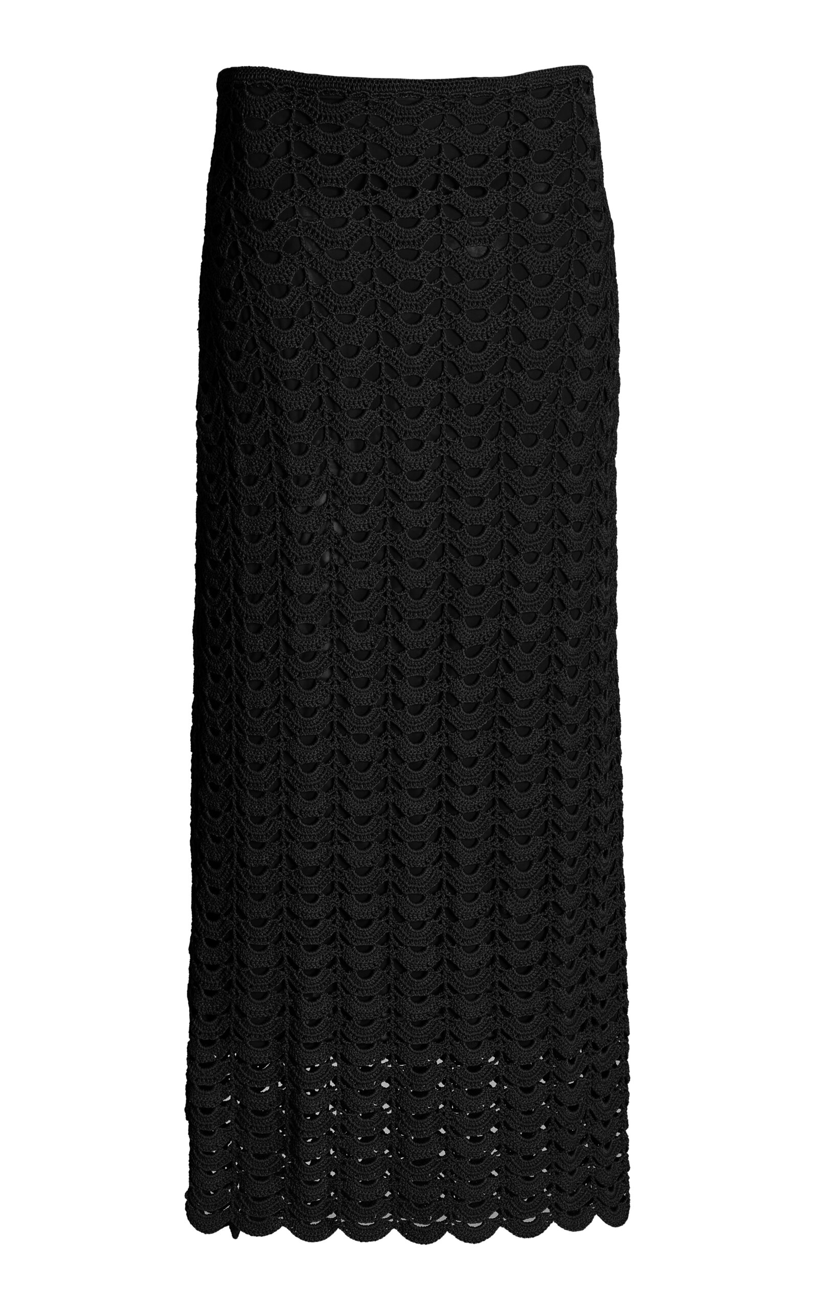 Carolina Herrera Crocheted Midi Skirt In Black