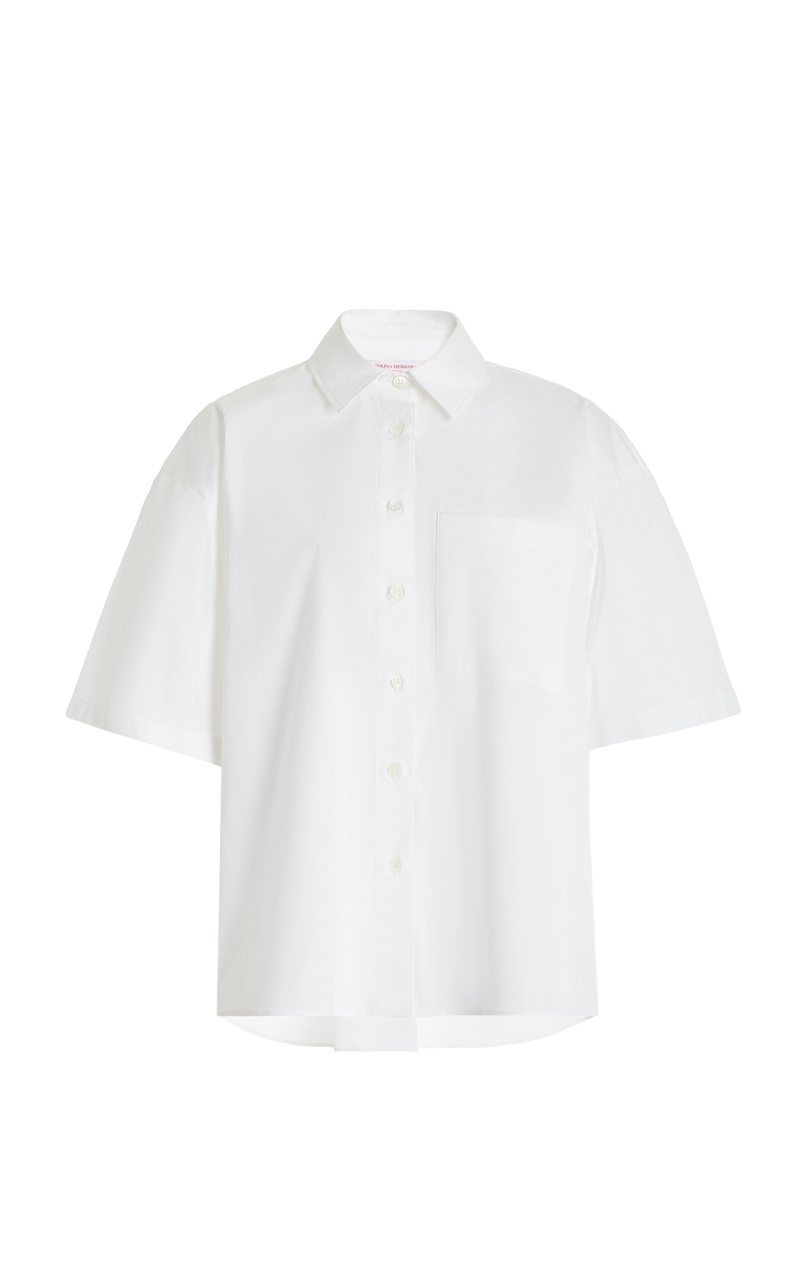 Shop Carolina Herrera Cotton-blend Shirt In White