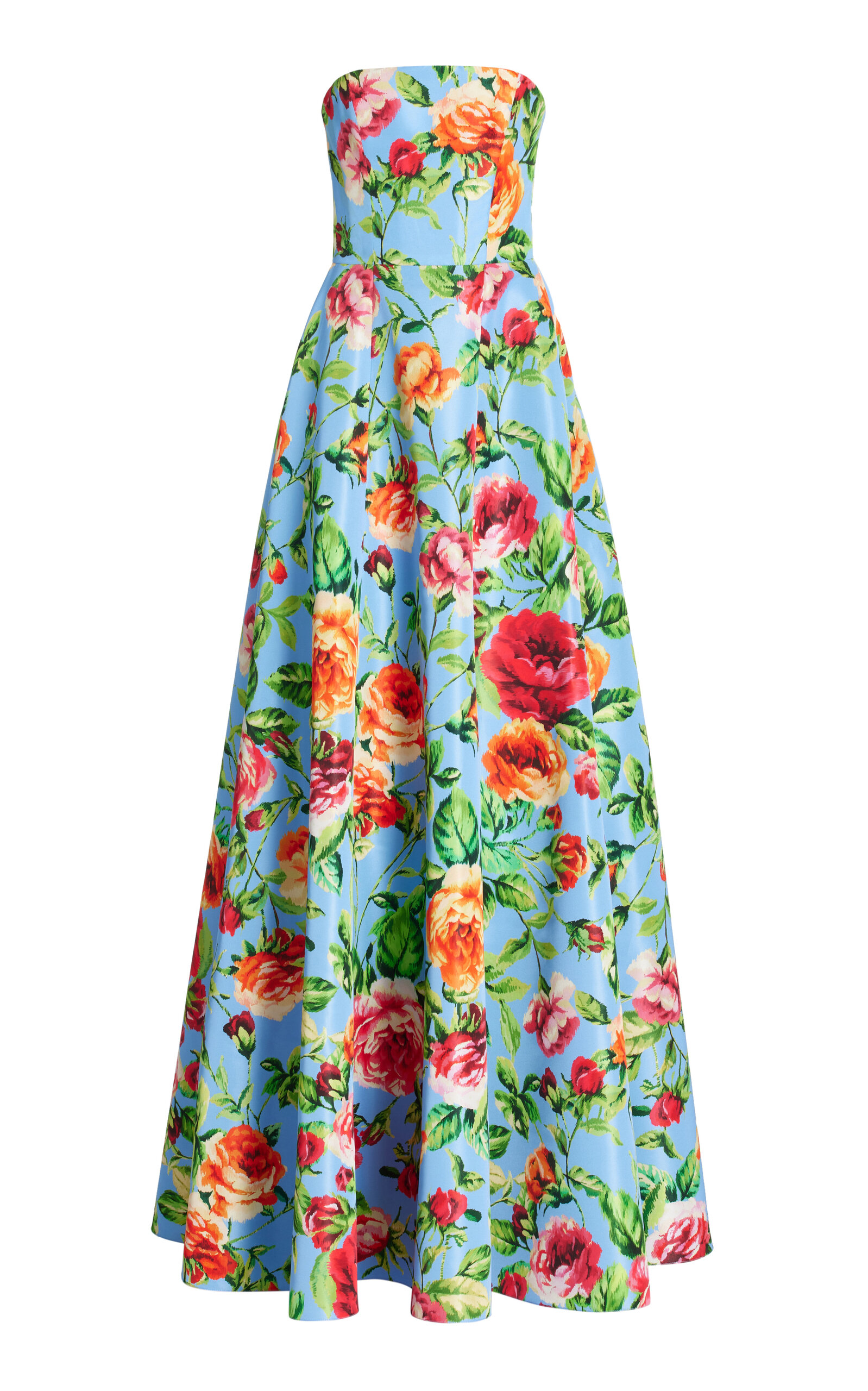Shop Carolina Herrera Strapless Floral Gown