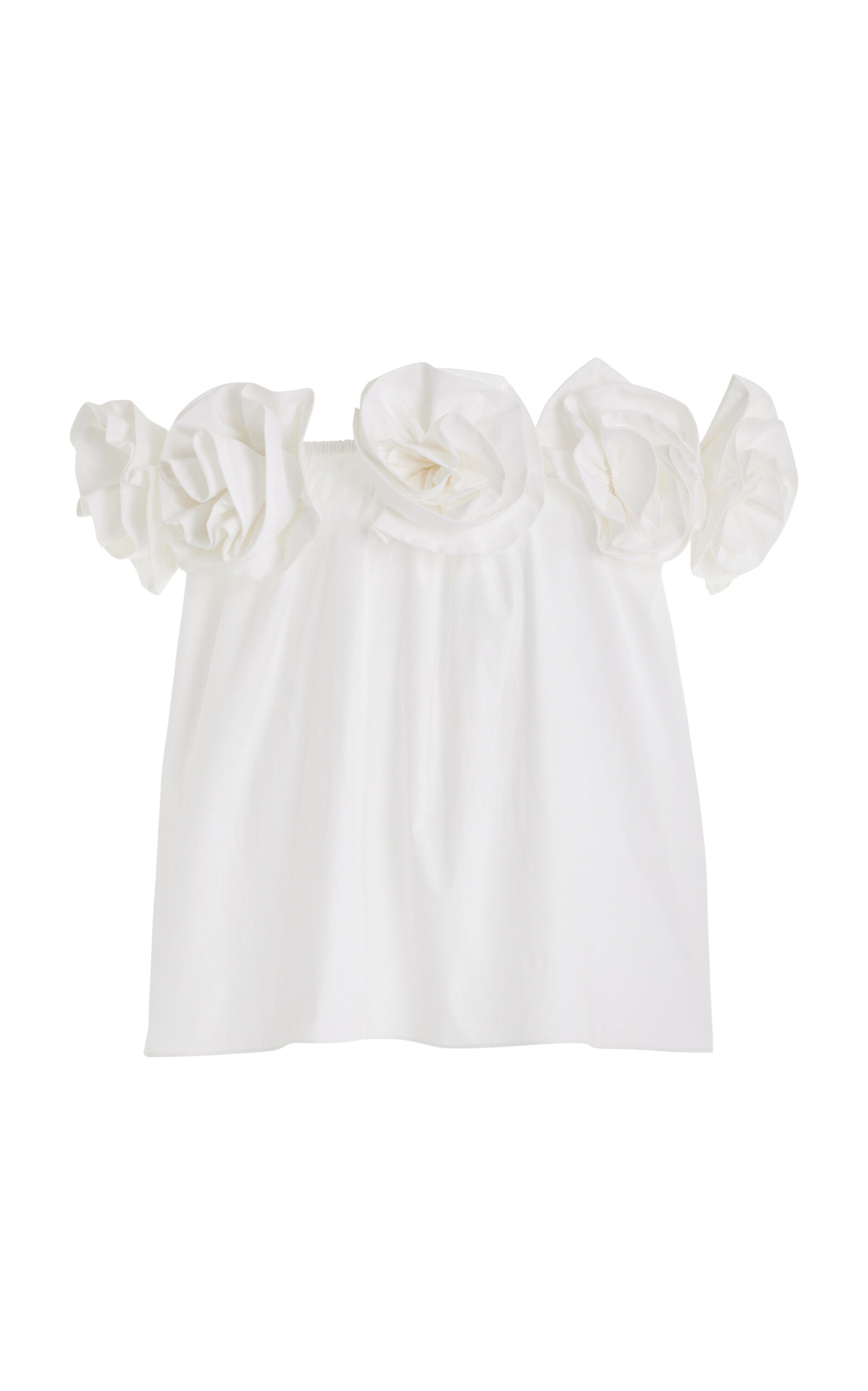 Carolina Herrera Off-the-shoulder Cotton-blend Top In White