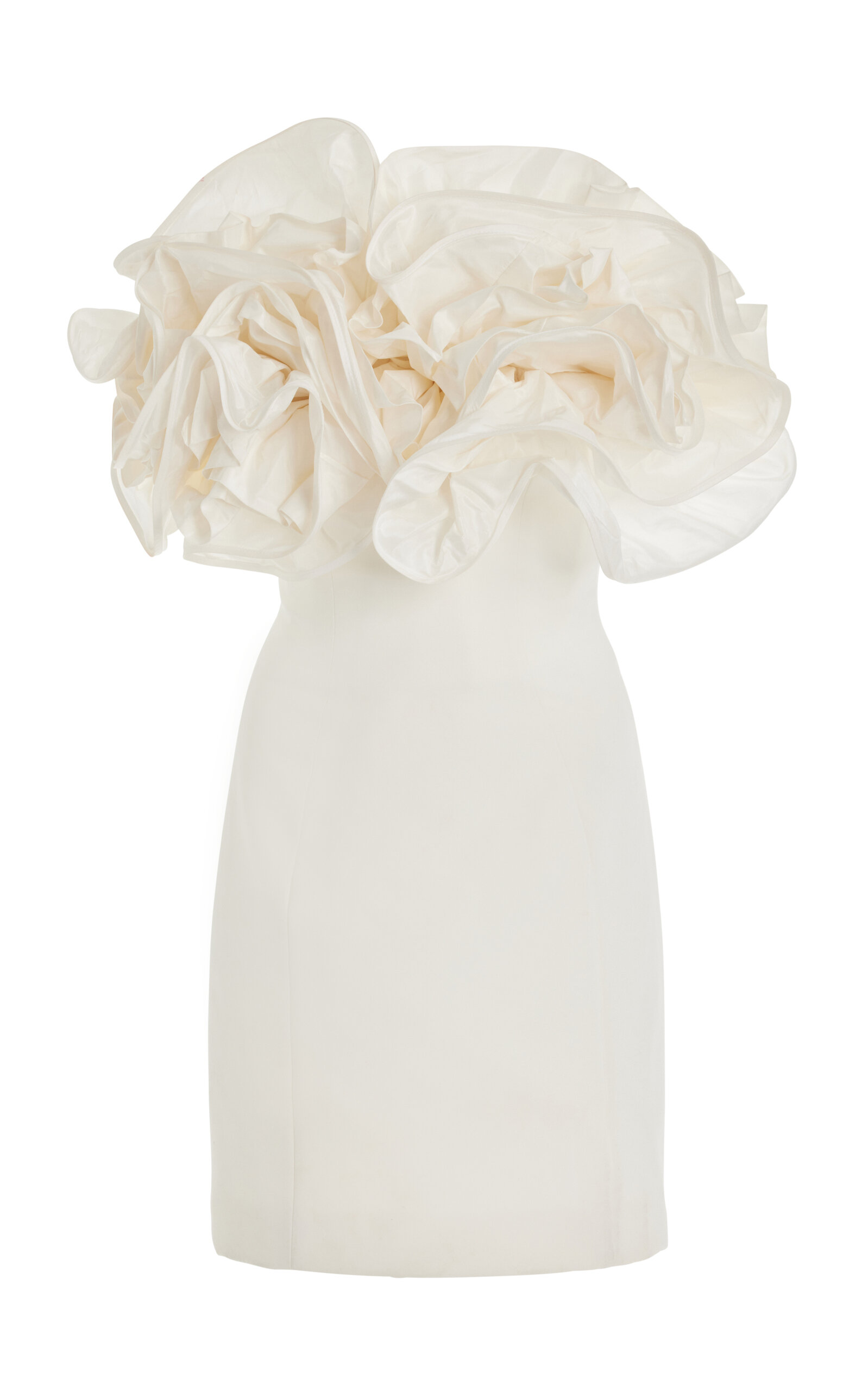 Carolina Herrera - Ruffled Mini Dress - White - US 4 - Moda Operandi