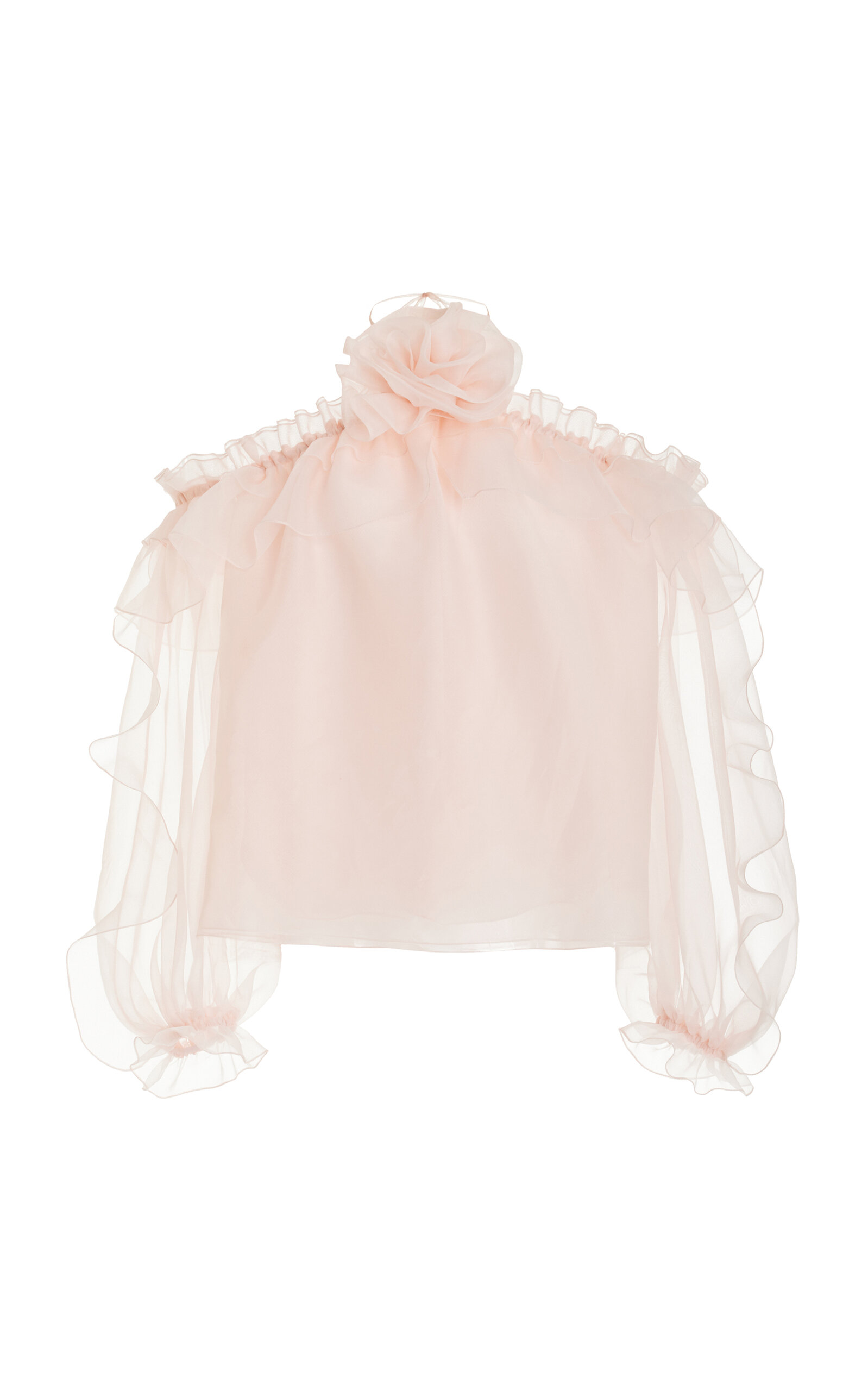 Carolina Herrera Ruffled Silk Top In Pink