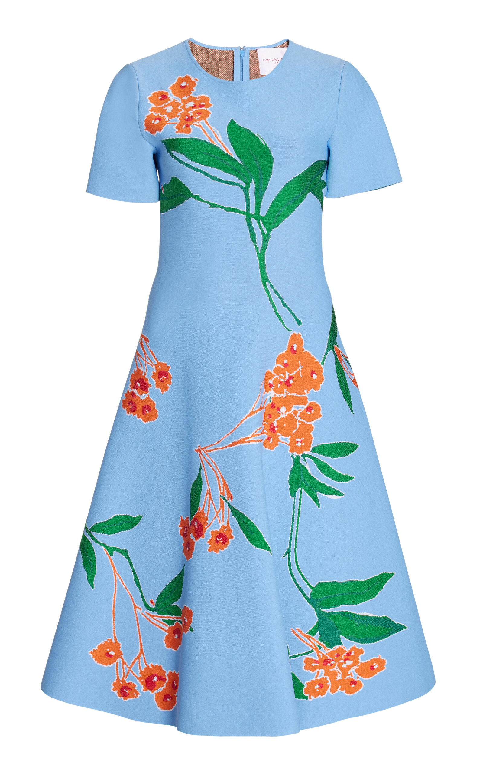 Shop Carolina Herrera Flared Midi Dress In Floral
