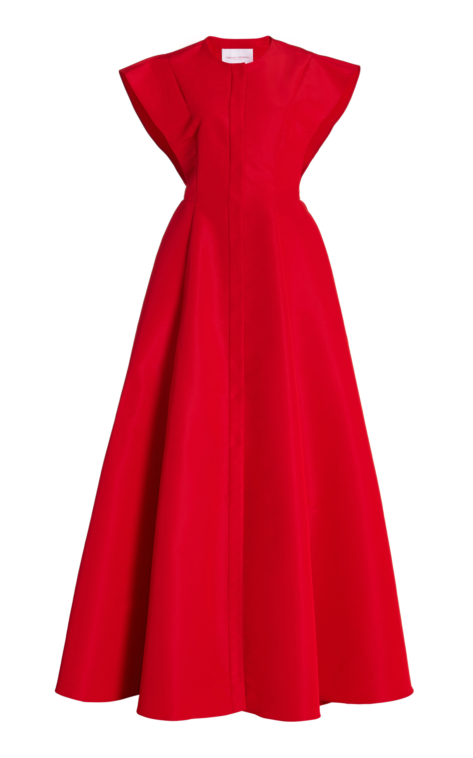 Carolina Herrera Belted Silk Gown In Red | ModeSens