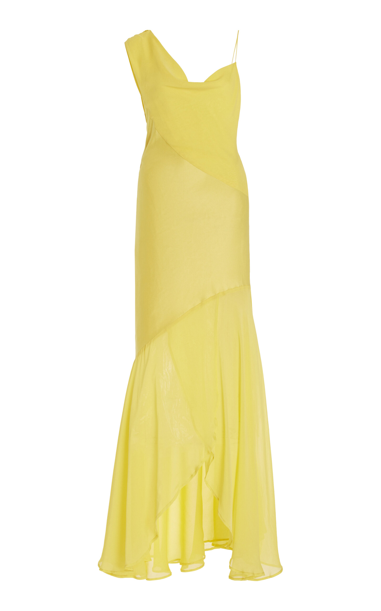 Paris Georgia Willow Silk-georgette Gown In Yellow