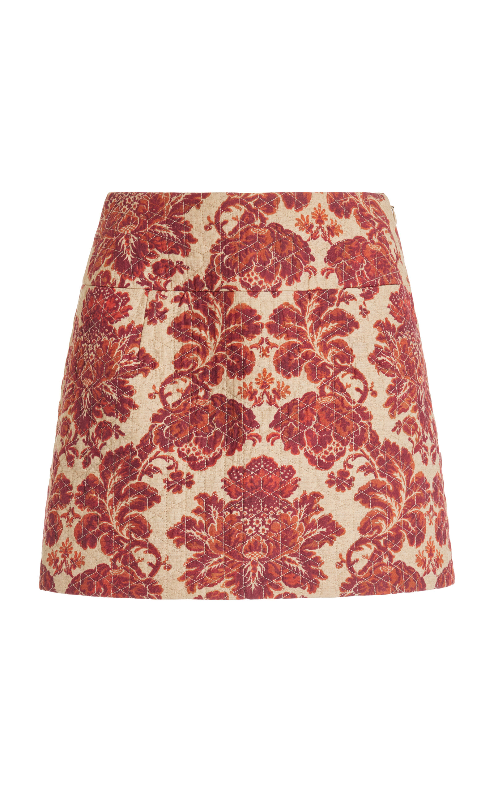 Posse Joslin Printed Cotton-blend Mini Skirt In Red