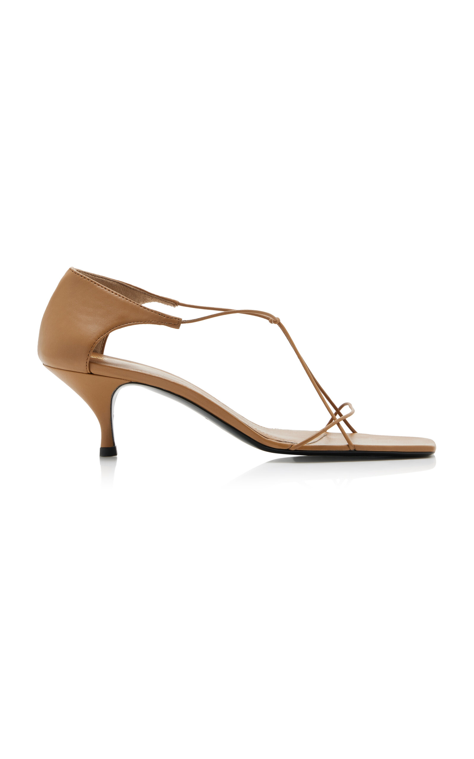 Shop Totême Knotted Leather Sandals In Tan