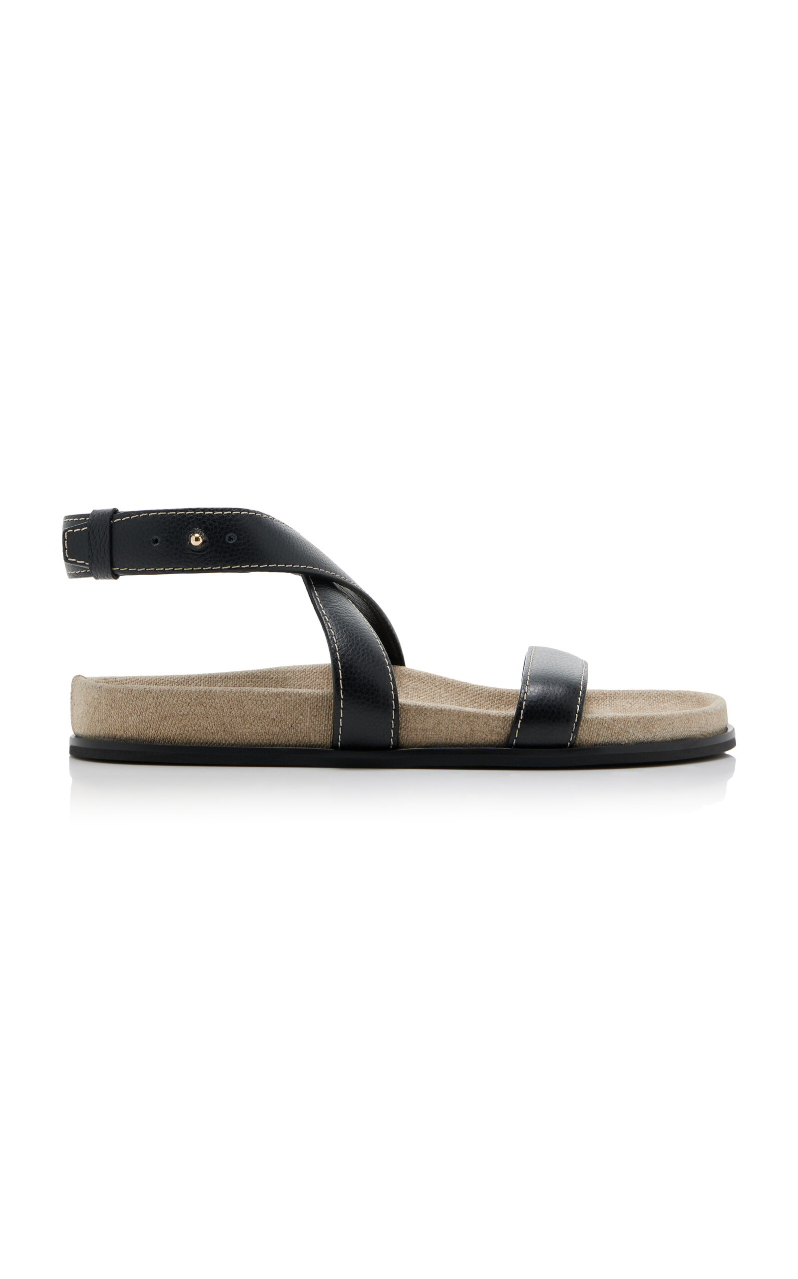 Shop Totême The Leather Chunky Sandals In Black