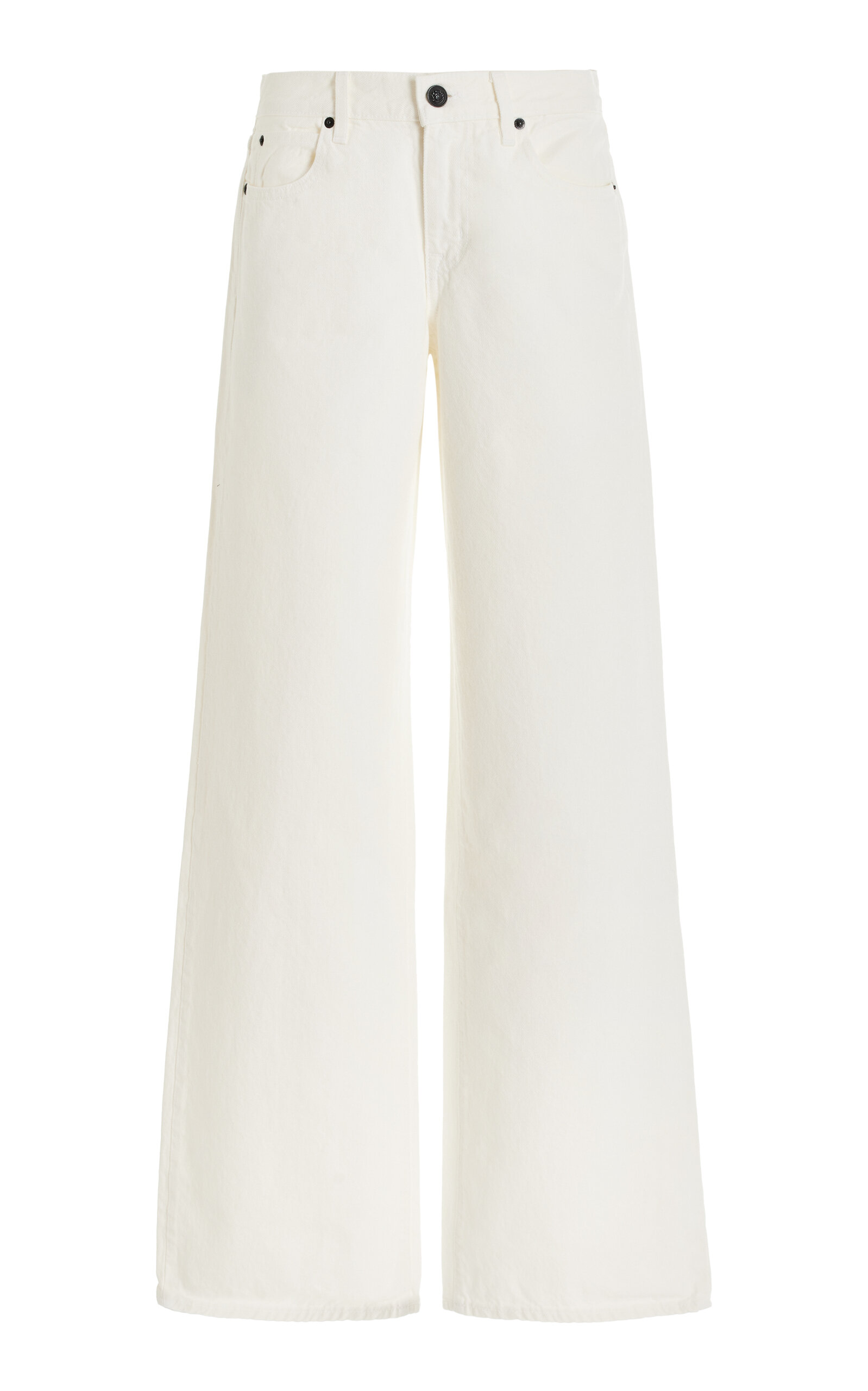 Shop Slvrlake Mica Mid-rise Wide-leg Jeans In White