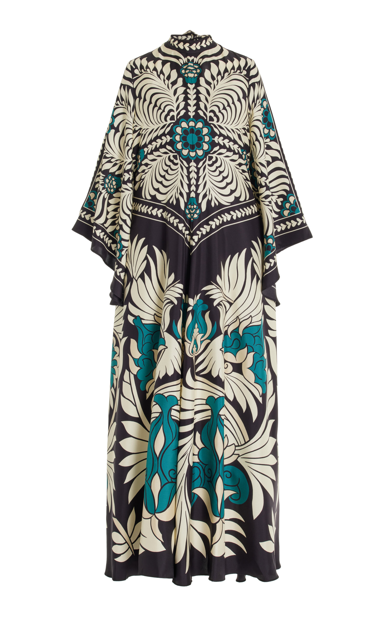 Shop La Doublej Magnifico Printed Silk Maxi Dress In Black