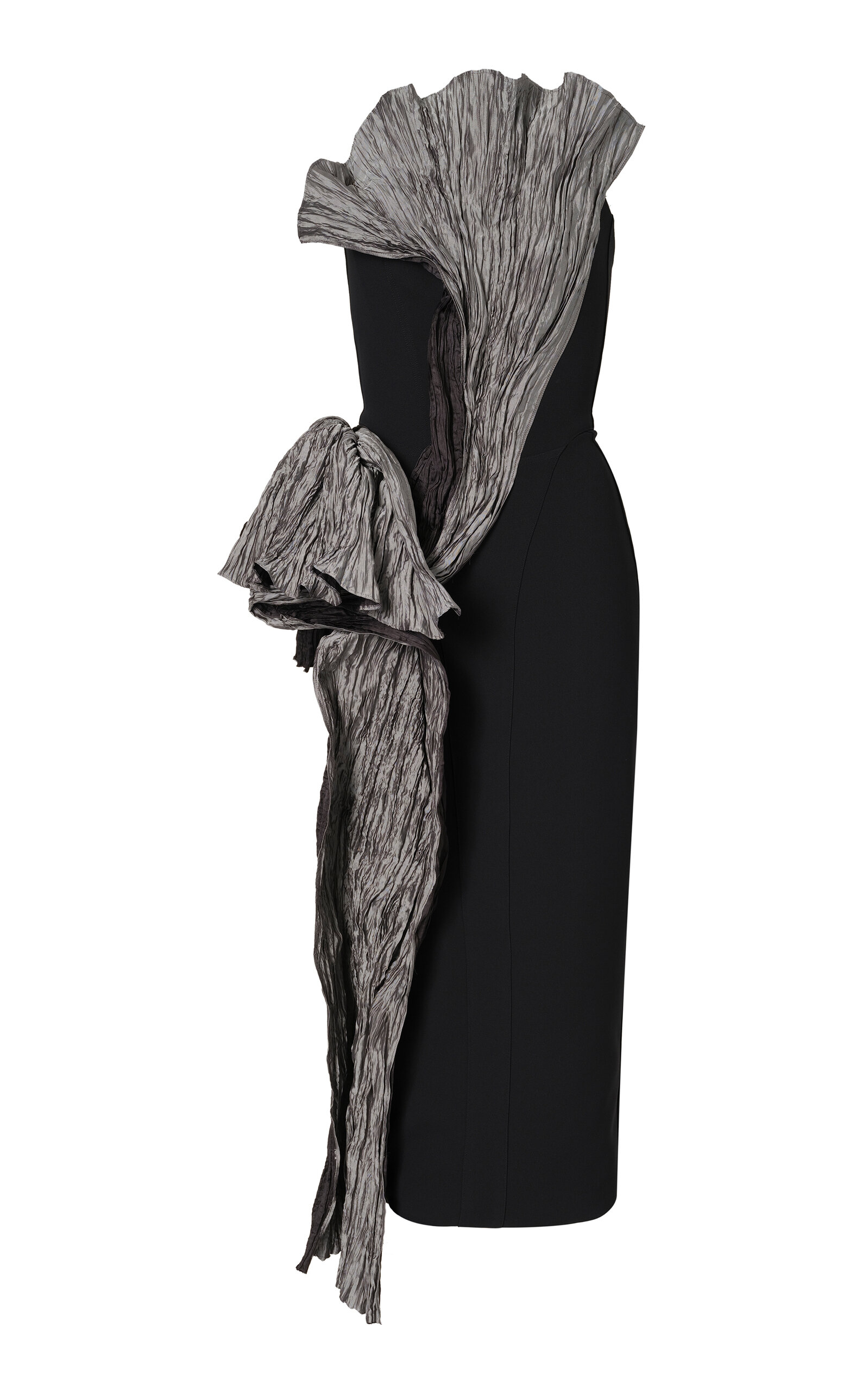 Maticevski Waller Plisse-detailed Crepe Midi Dress In Black