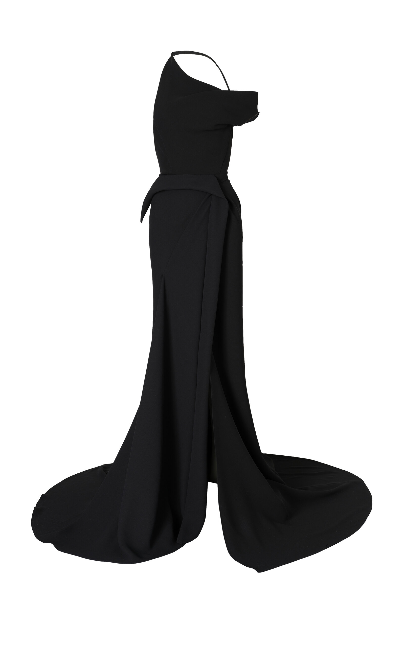 Shop Maticevski Aspect Asymmetric Gown In Black