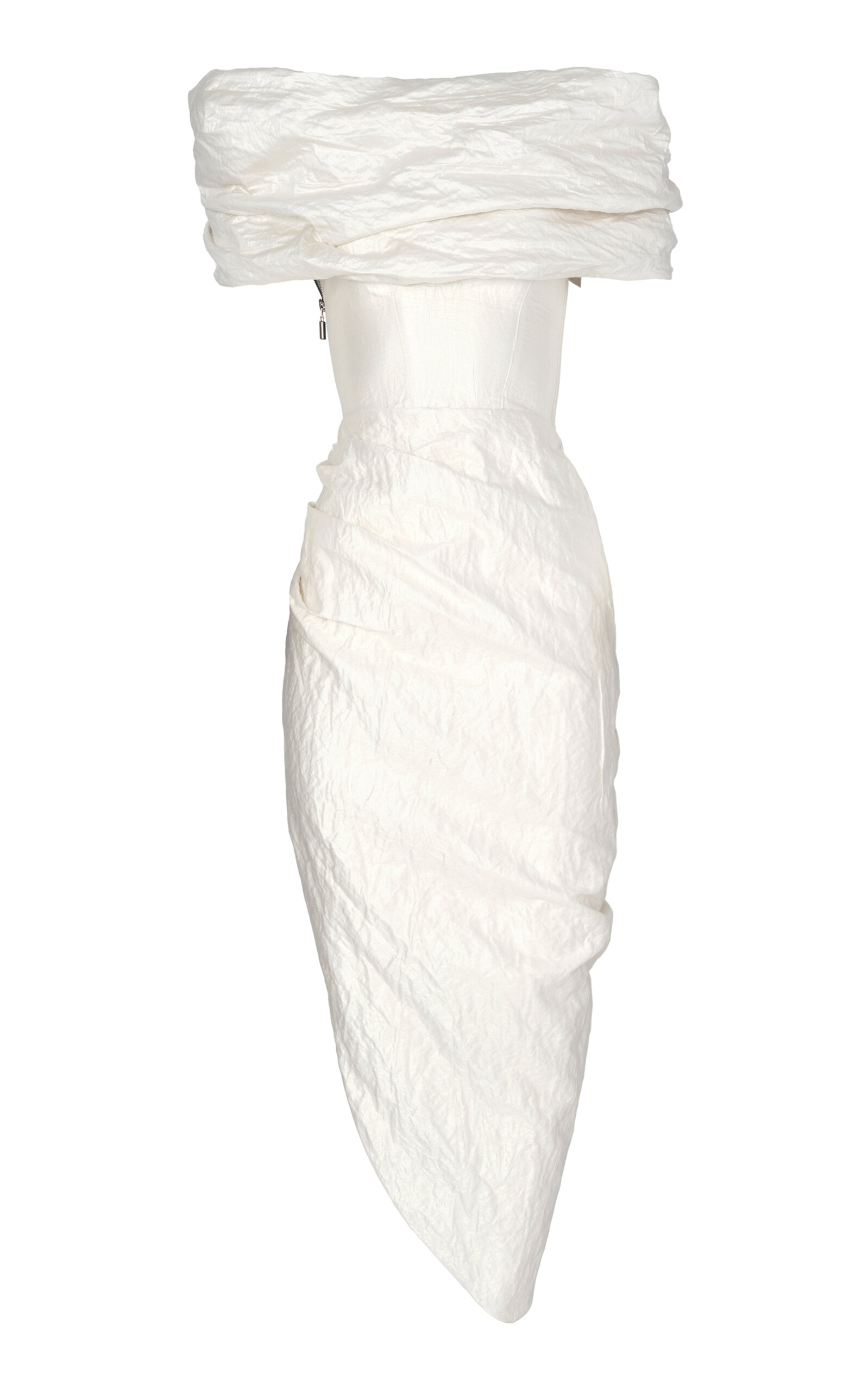 Maticevski Amber Gathered Cocktail Dress In White