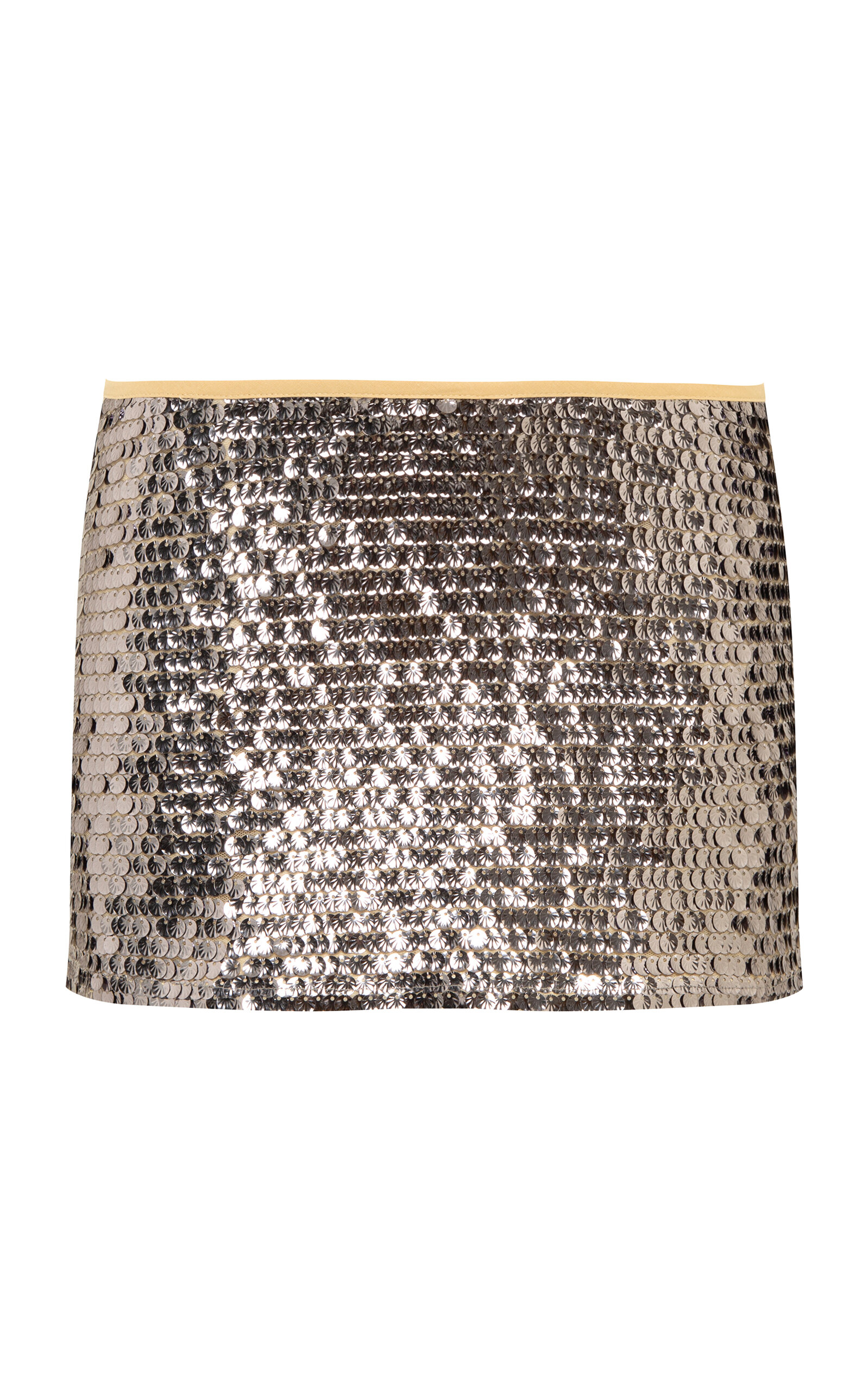 Siedres Desni Sequined Polyester Mini Skirt In Silver