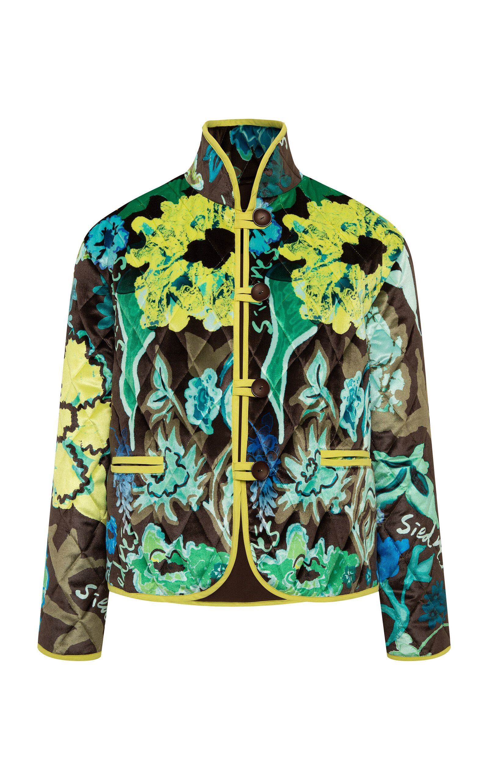 Siedres Dion Floral Printed Quilted Jacket In Multi