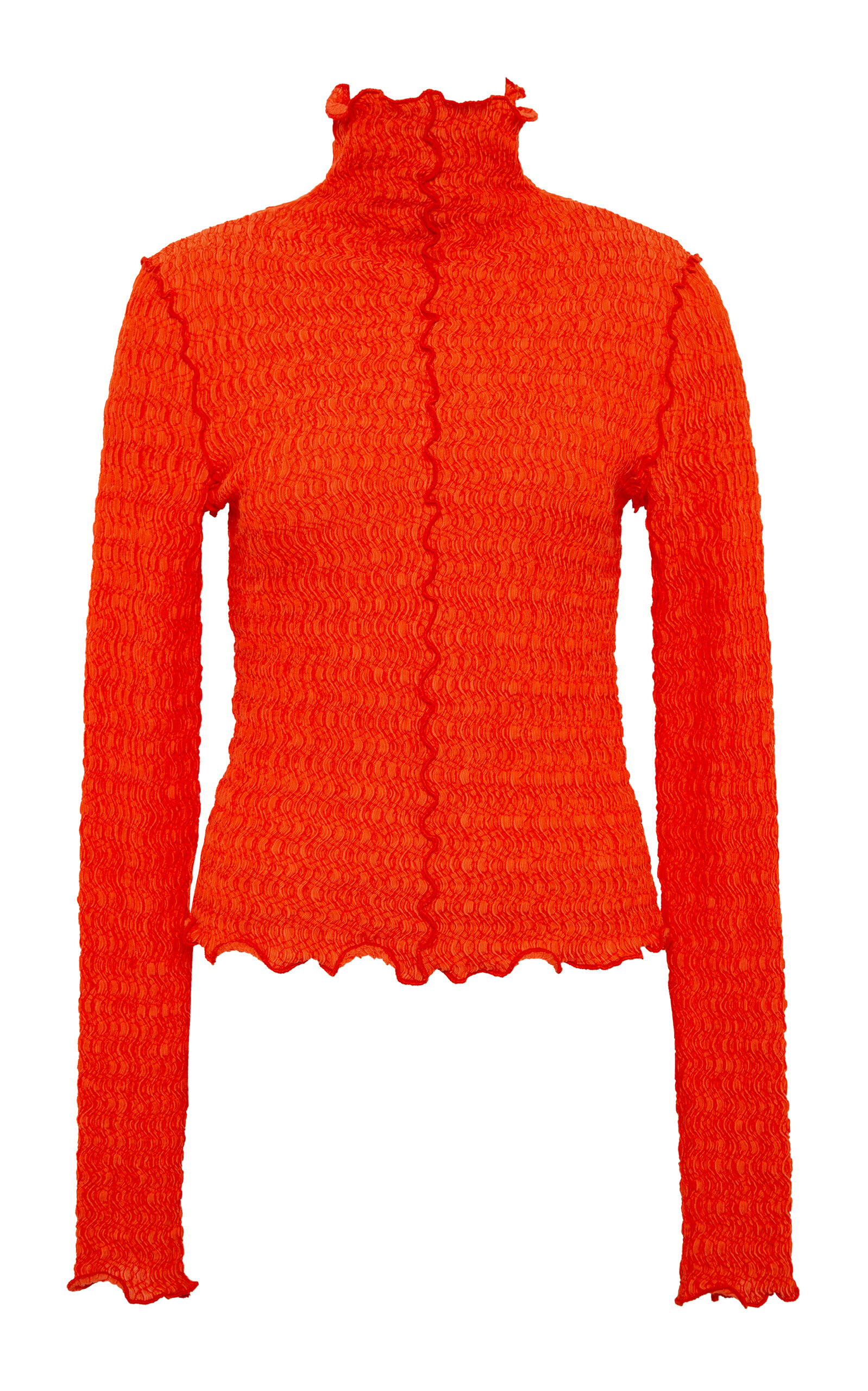 Siedres Nira Textured Cotton-blend Top In Orange
