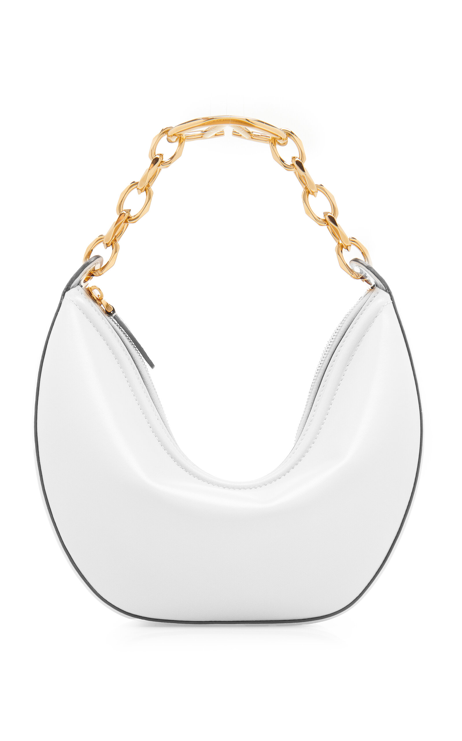 Valentino Garavani VLogo Chain Leather Hobo Bag - Ivory - OS