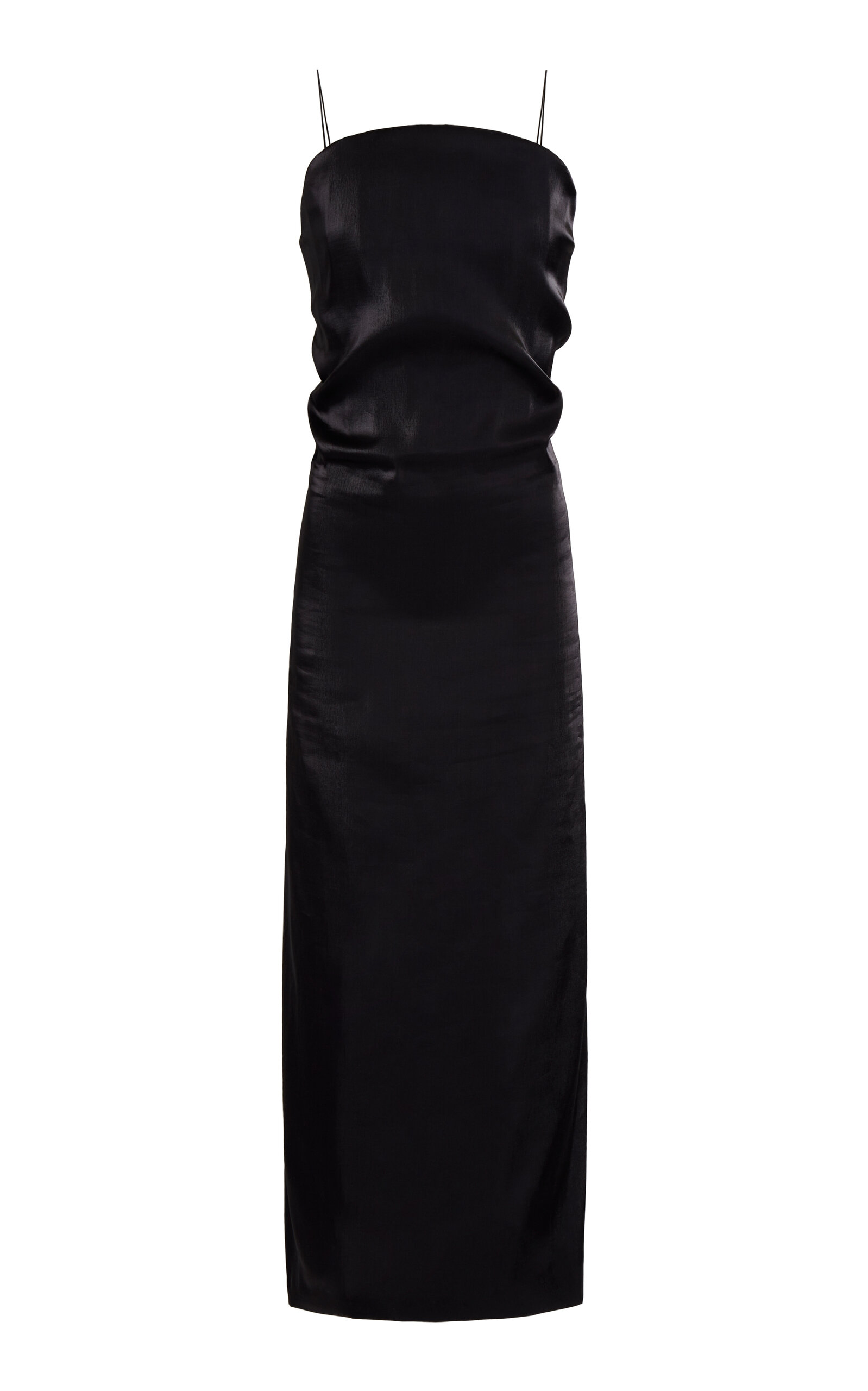 Jacquemus La Robe Carino Satin Midi Dress In Black