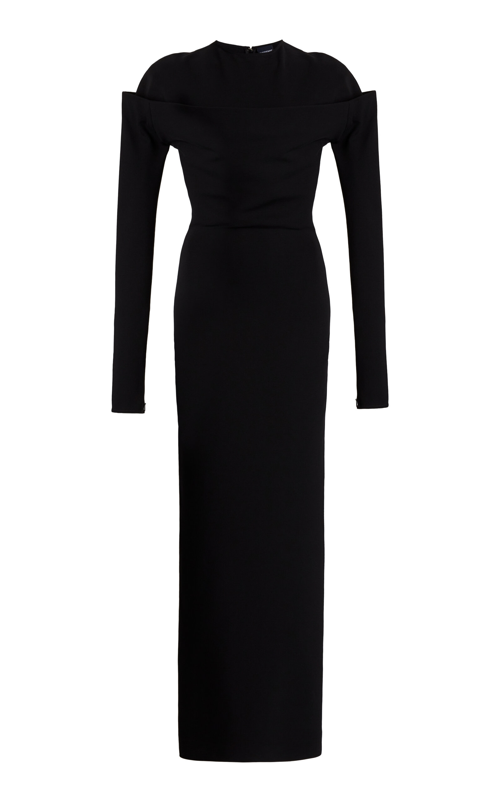 Shop Jacquemus Sabre Draped Maxi Dress In Black