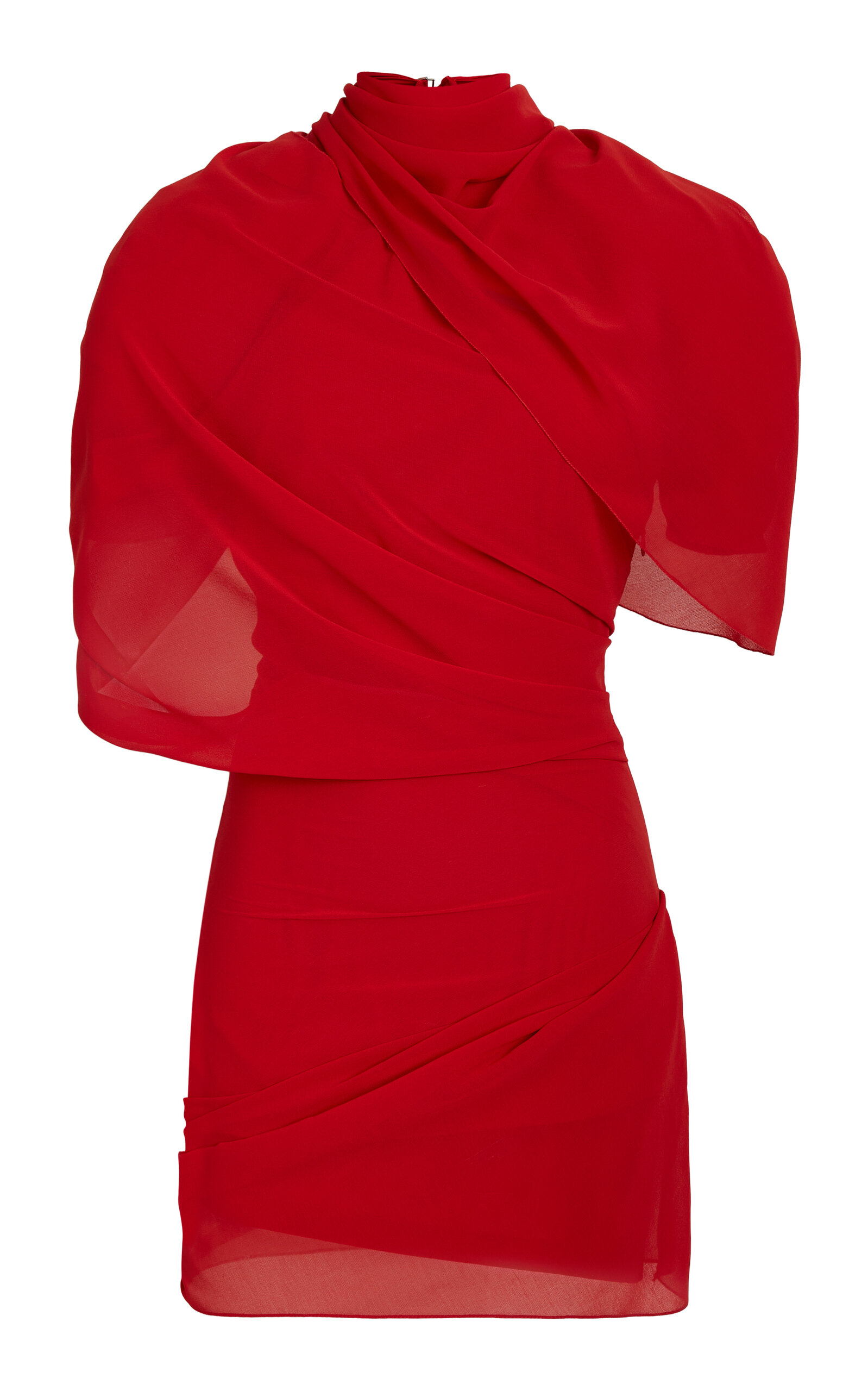Shop Jacquemus Castagna Draped Mini Dress In Red