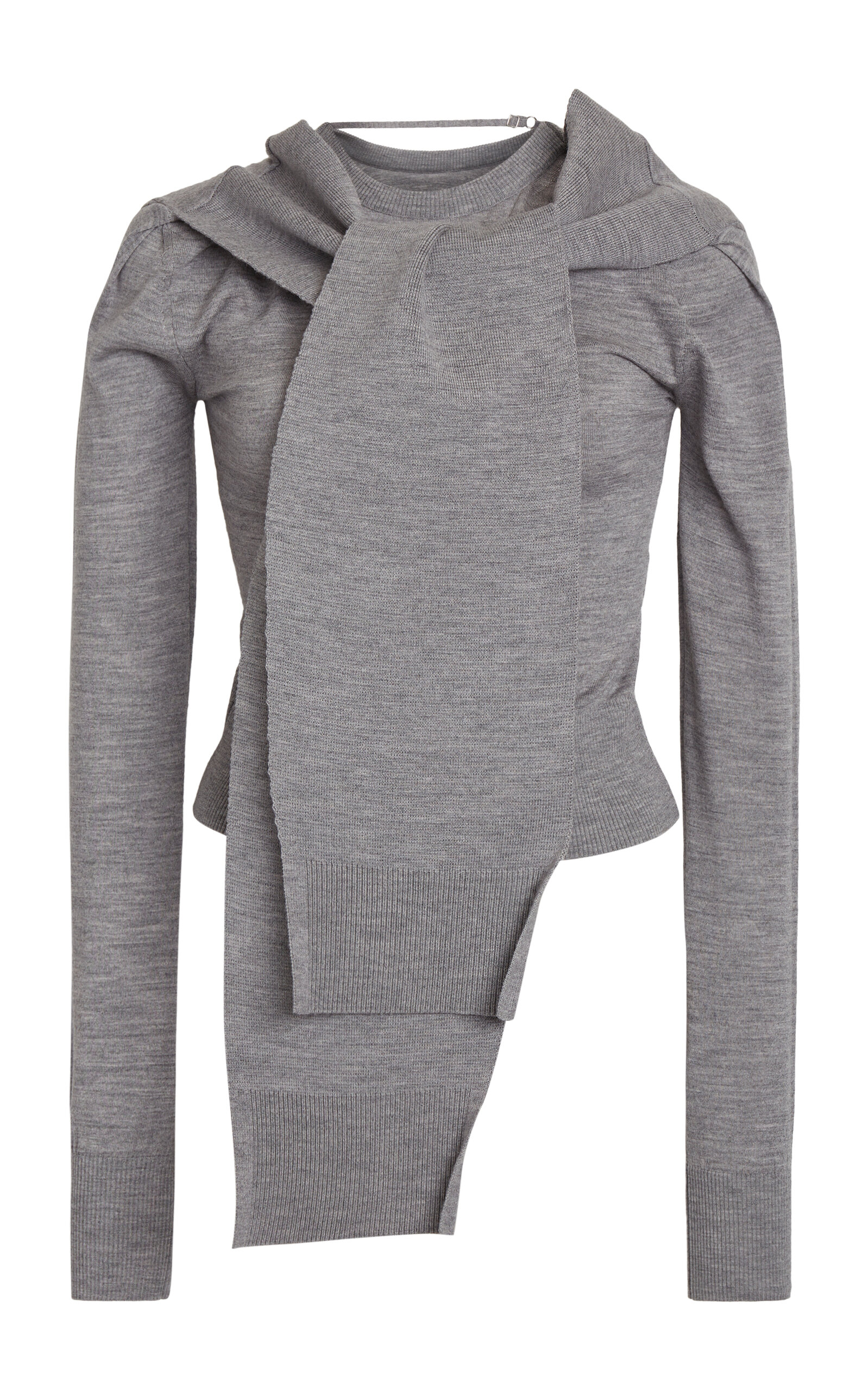 JACQUEMUS RICA DRAPED KNIT WOOL TOP