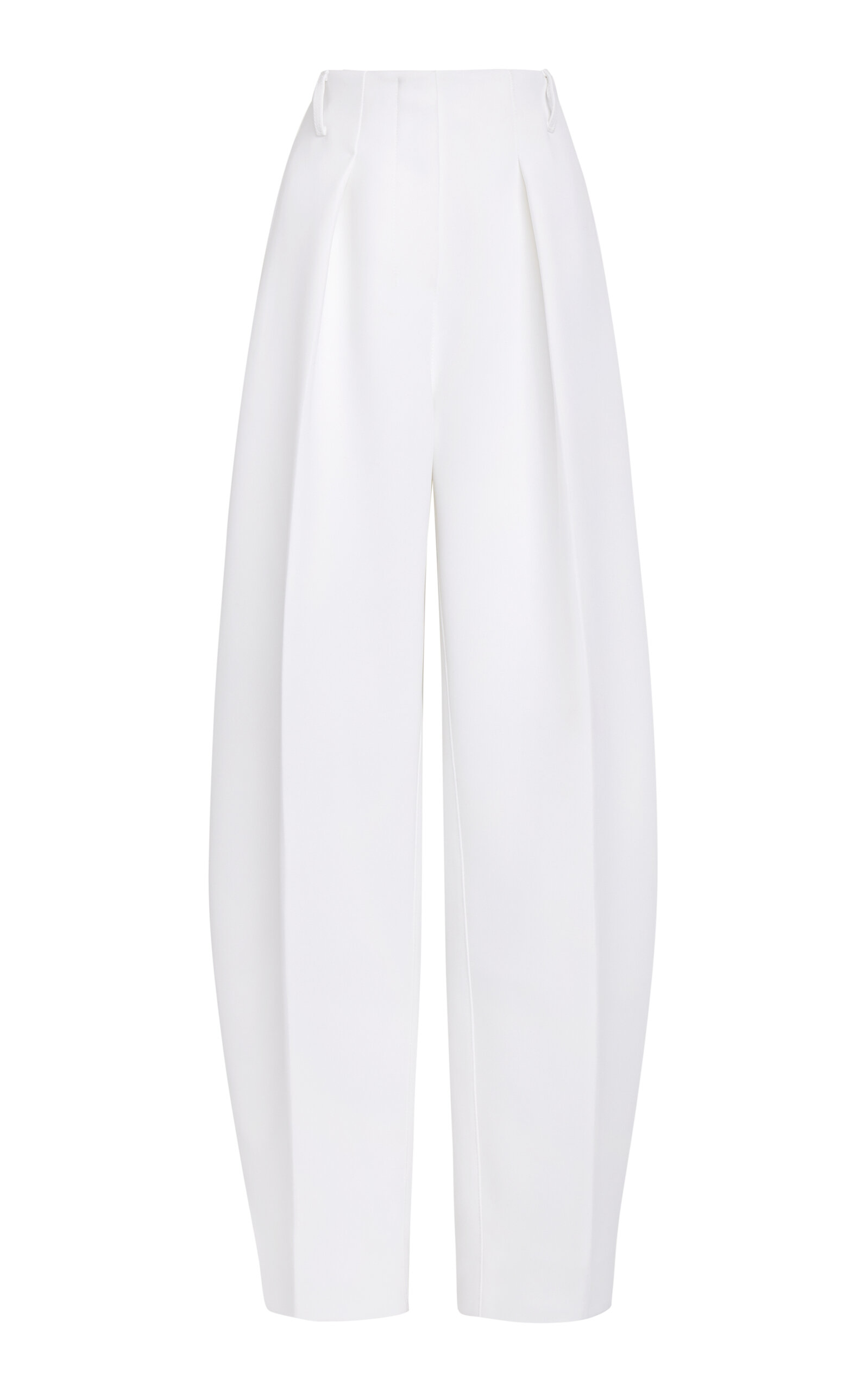 Shop Jacquemus Ovalo Pleated Balloon Pants In White