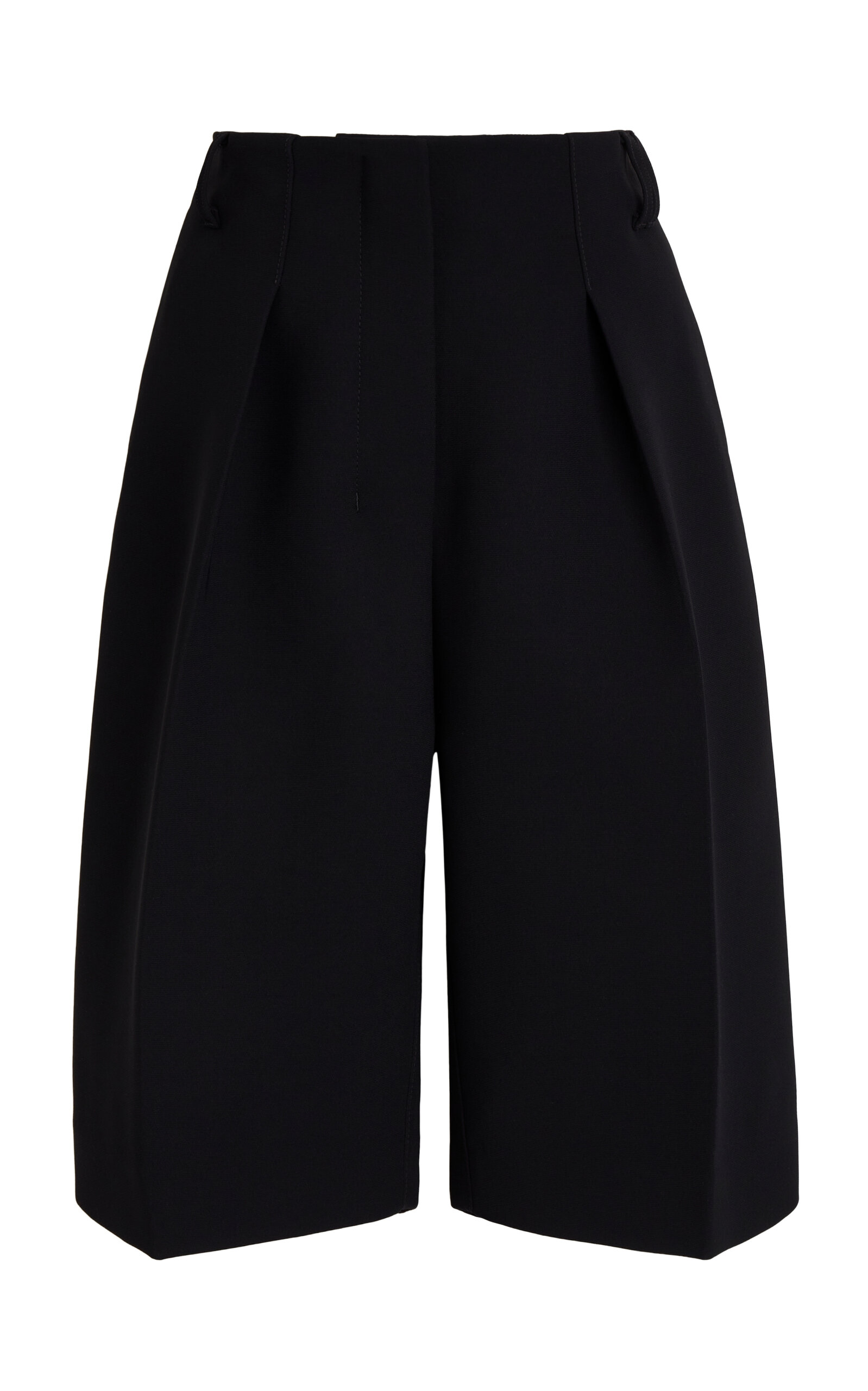Shop Jacquemus Ovalo Woven Knee-length Shorts In Black