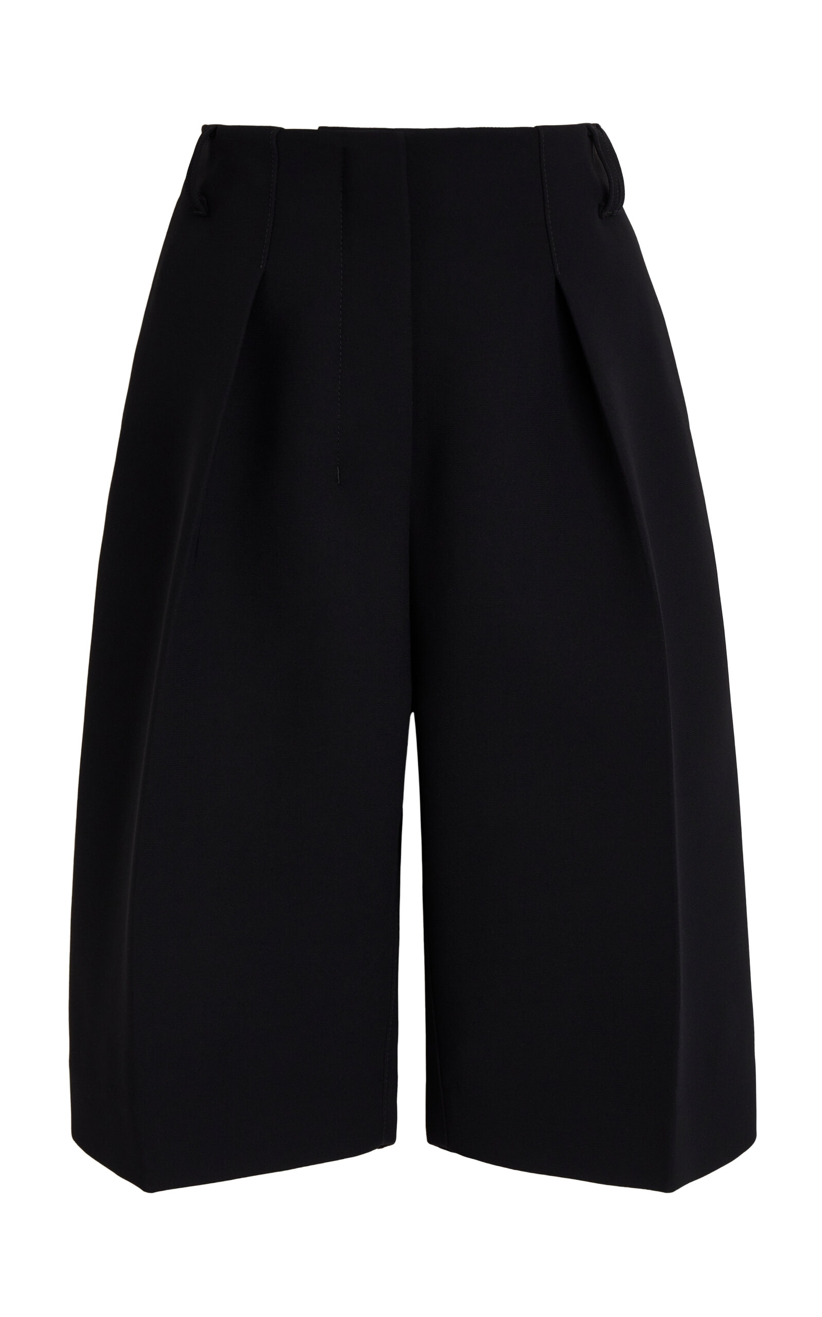 Jacquemus Ovalo High-rise Pleated Straight-leg Bermuda Shorts In Black
