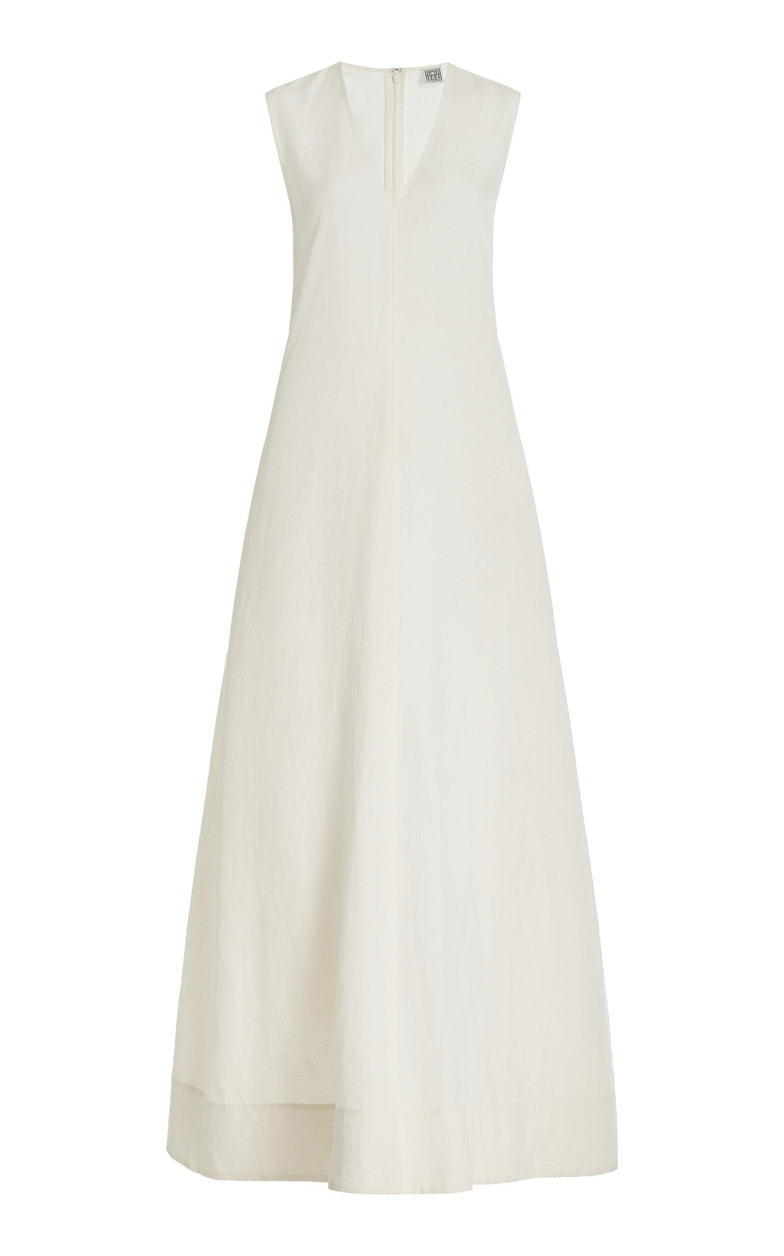 Shop Totême Woven Maxi Dress In White