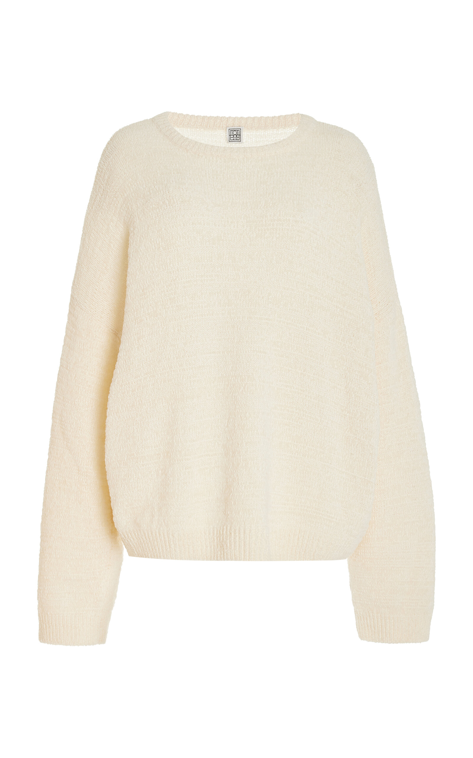 Shop Totême Oversized Cotton-blend Chenille-knit Sweater In White