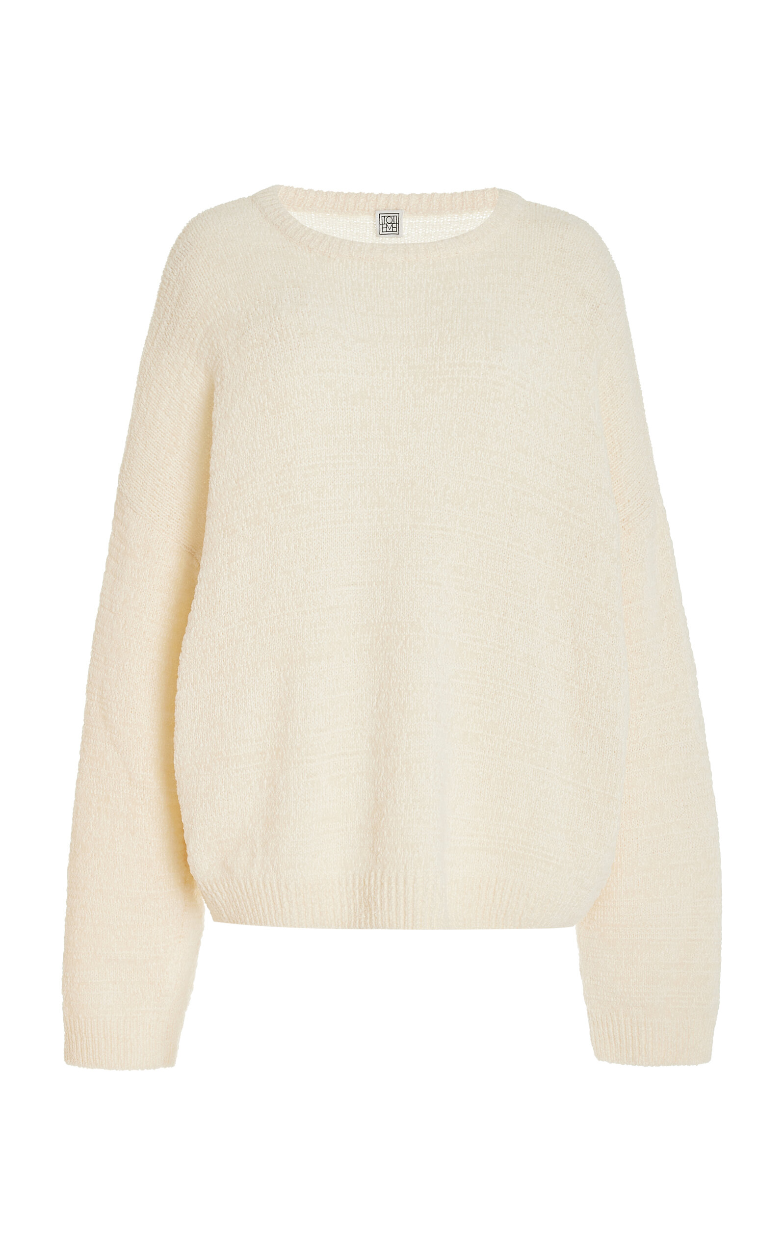 Totême Oversized Cotton-blend Chenille-knit Sweater In White