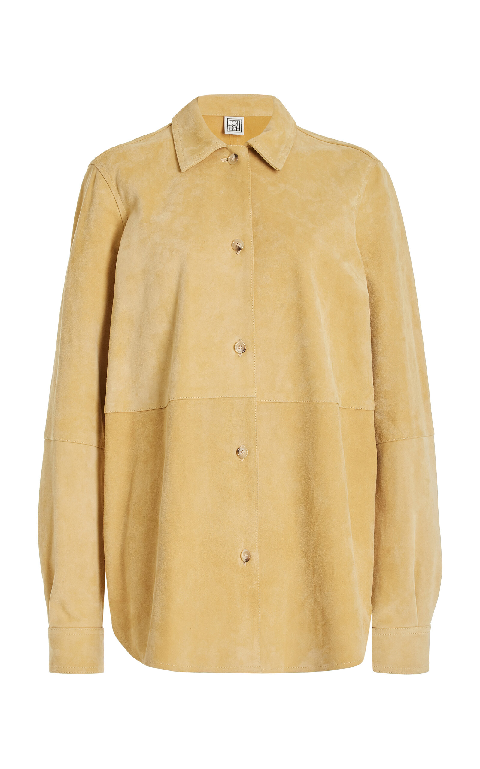 Shop Totême Suede Shirt In Yellow