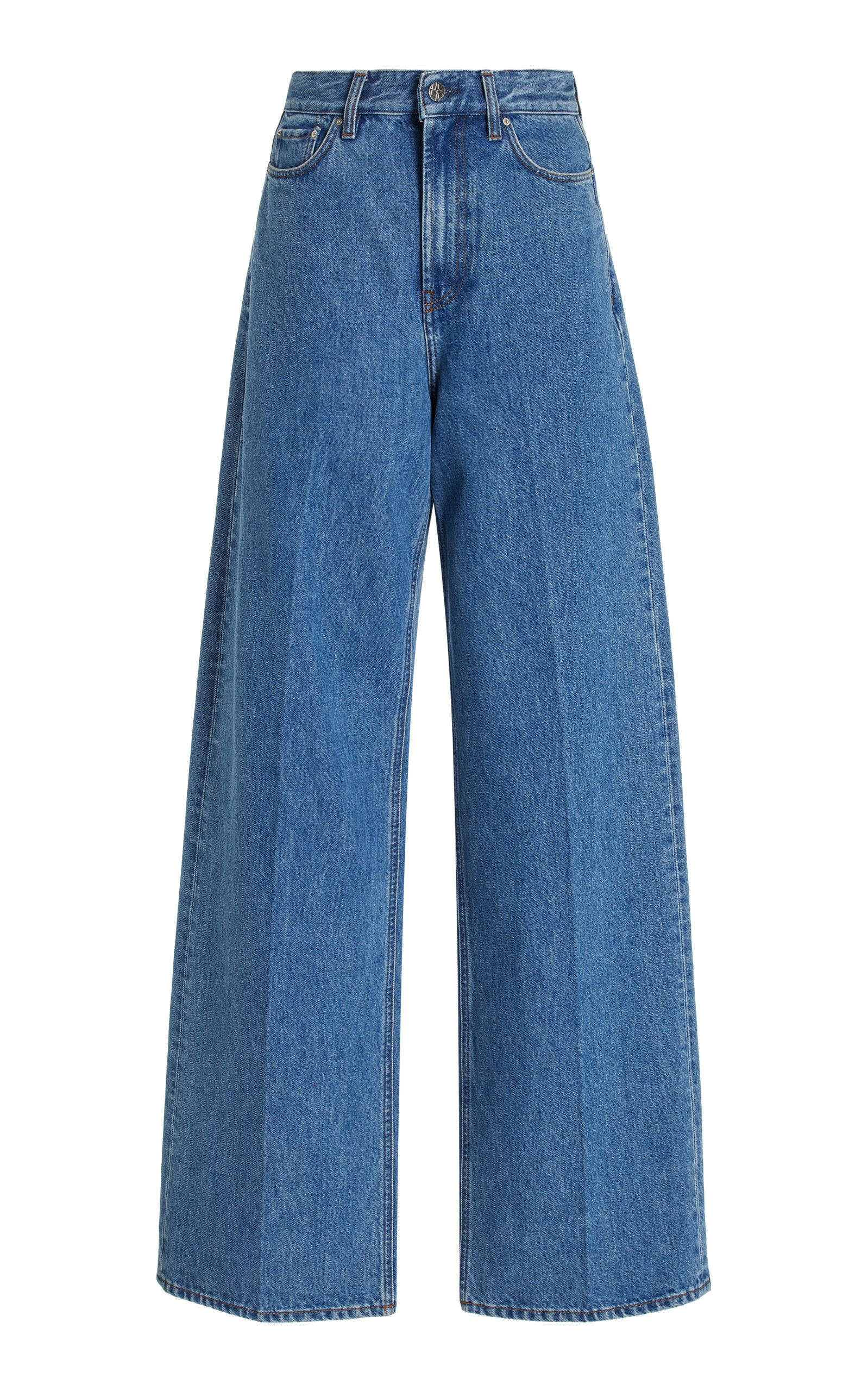 Shop Totême Rigid High-rise Wide-leg Jeans In Blue