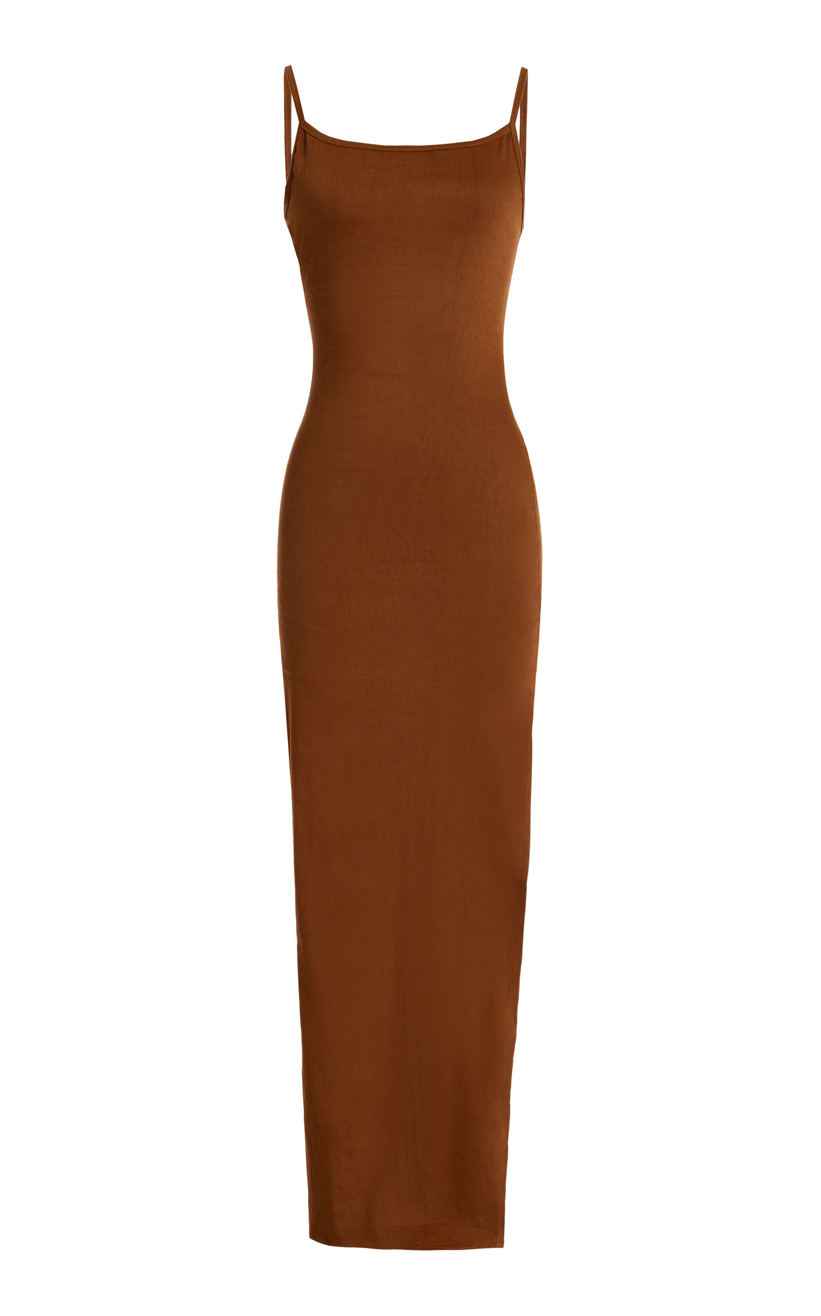 Anemos The Column Jersey Maxi Dress In Brown