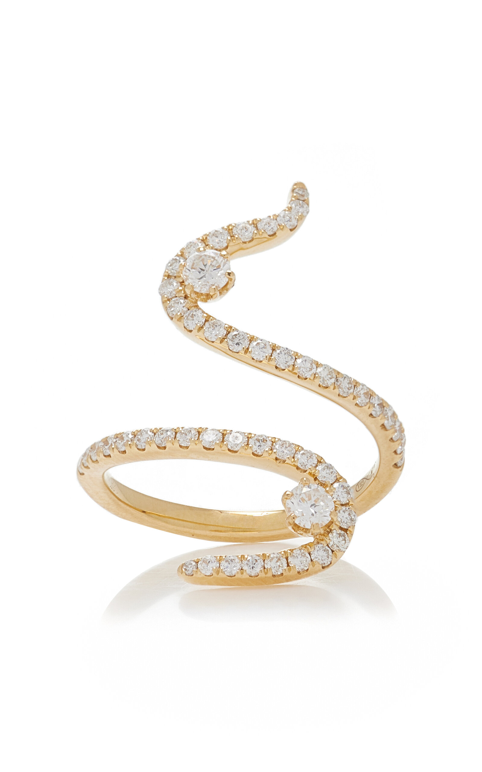Swirl 18K Yellow Gold Diamond Ring