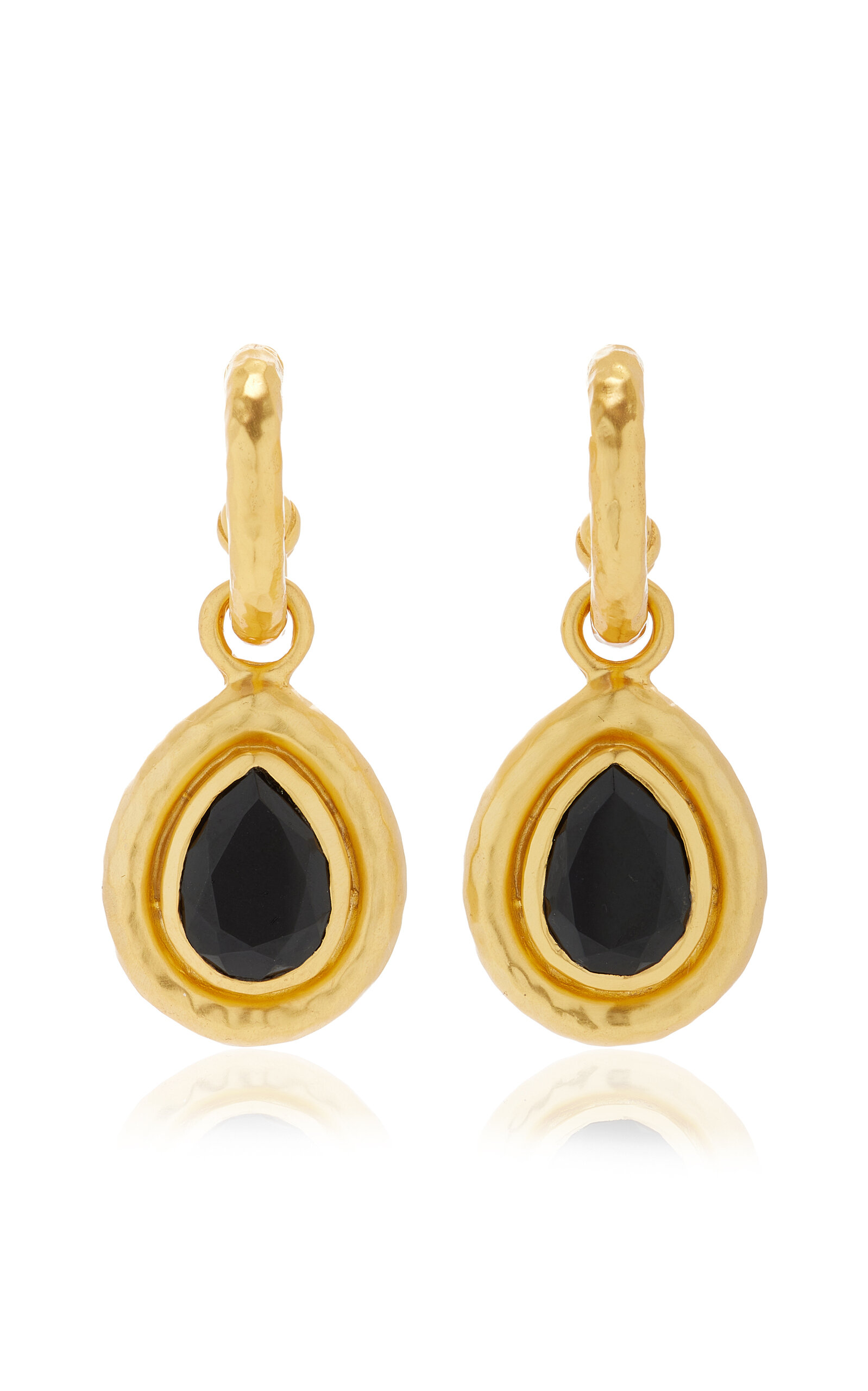 Ines Onyx 24K Gold-Plated Earrings