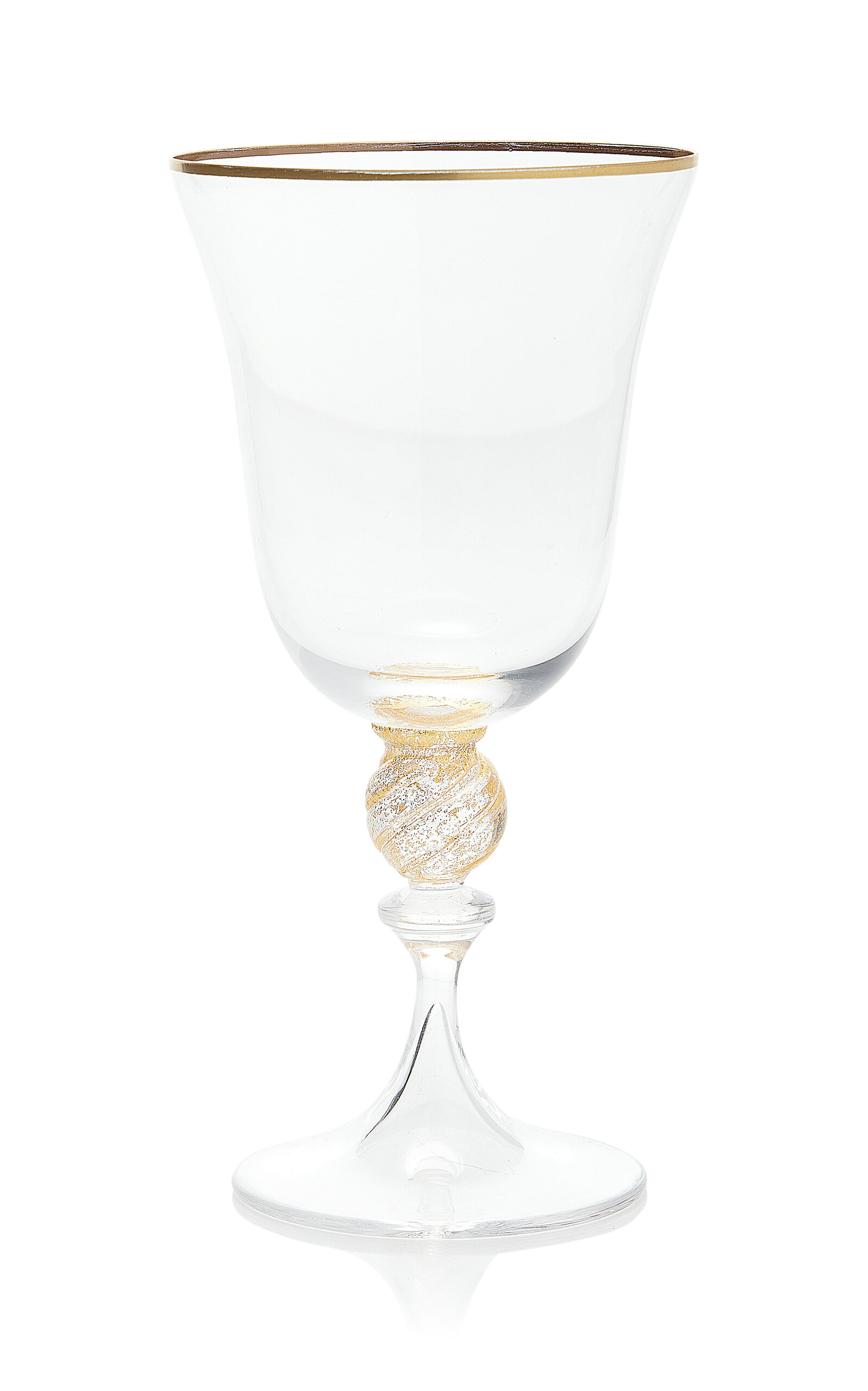 Moda Domus Gold-rimmed Stemmed Wine Glass In Clear