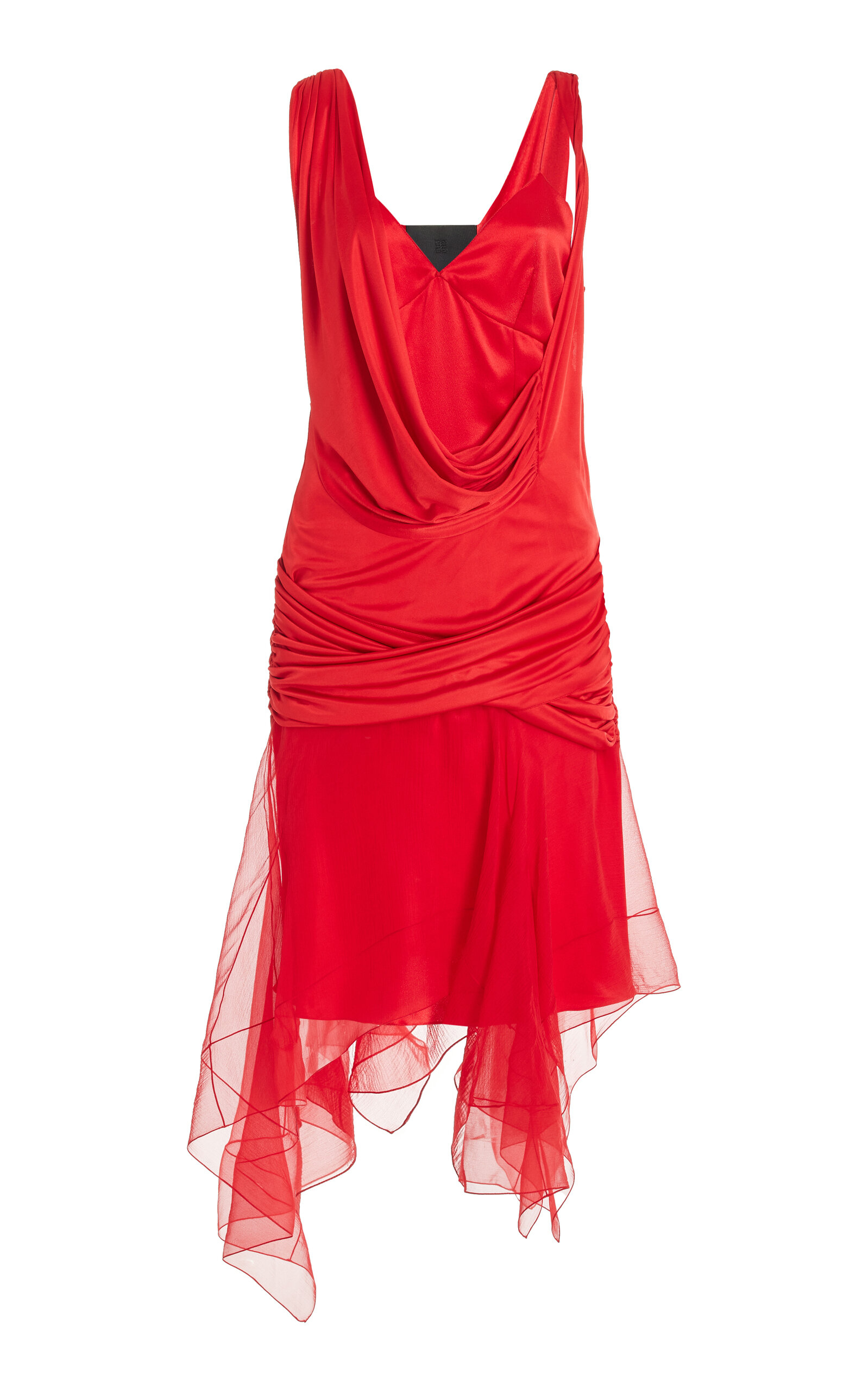 Givenchy Draped Silk Mini Dress In Red