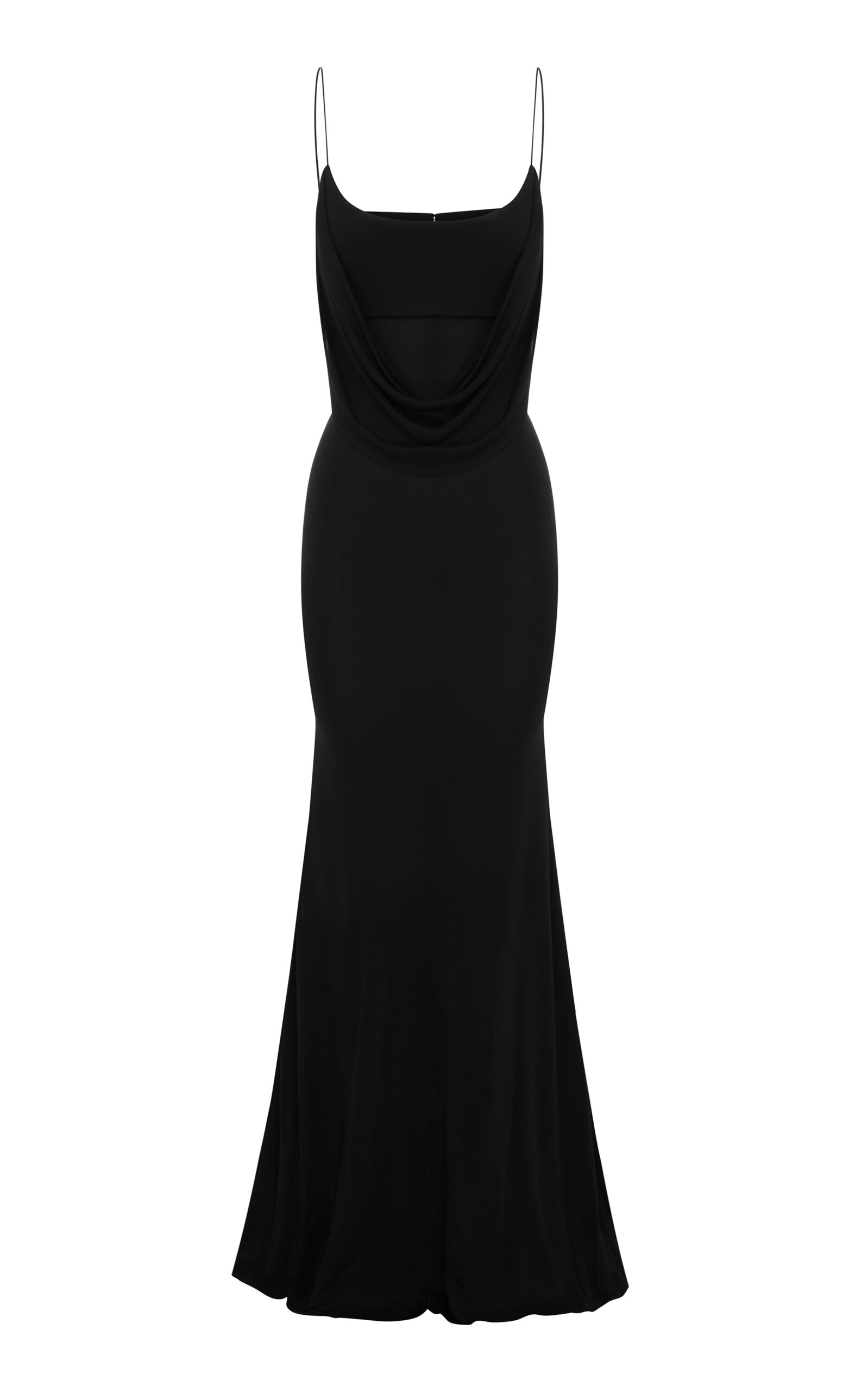 Alex Perry Open-back Draped Jersey Gown In Black