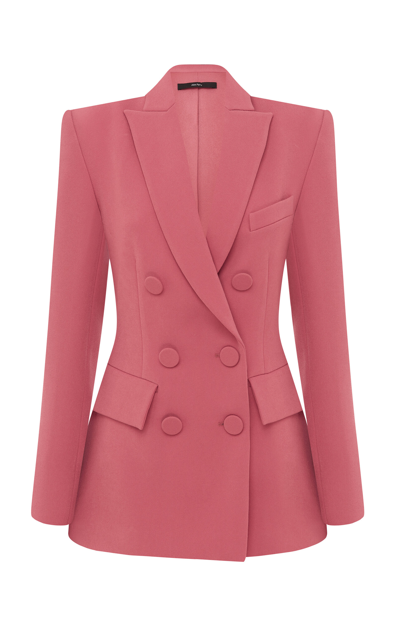 Alex Perry Double-breasted Crepe Blazer In Pink