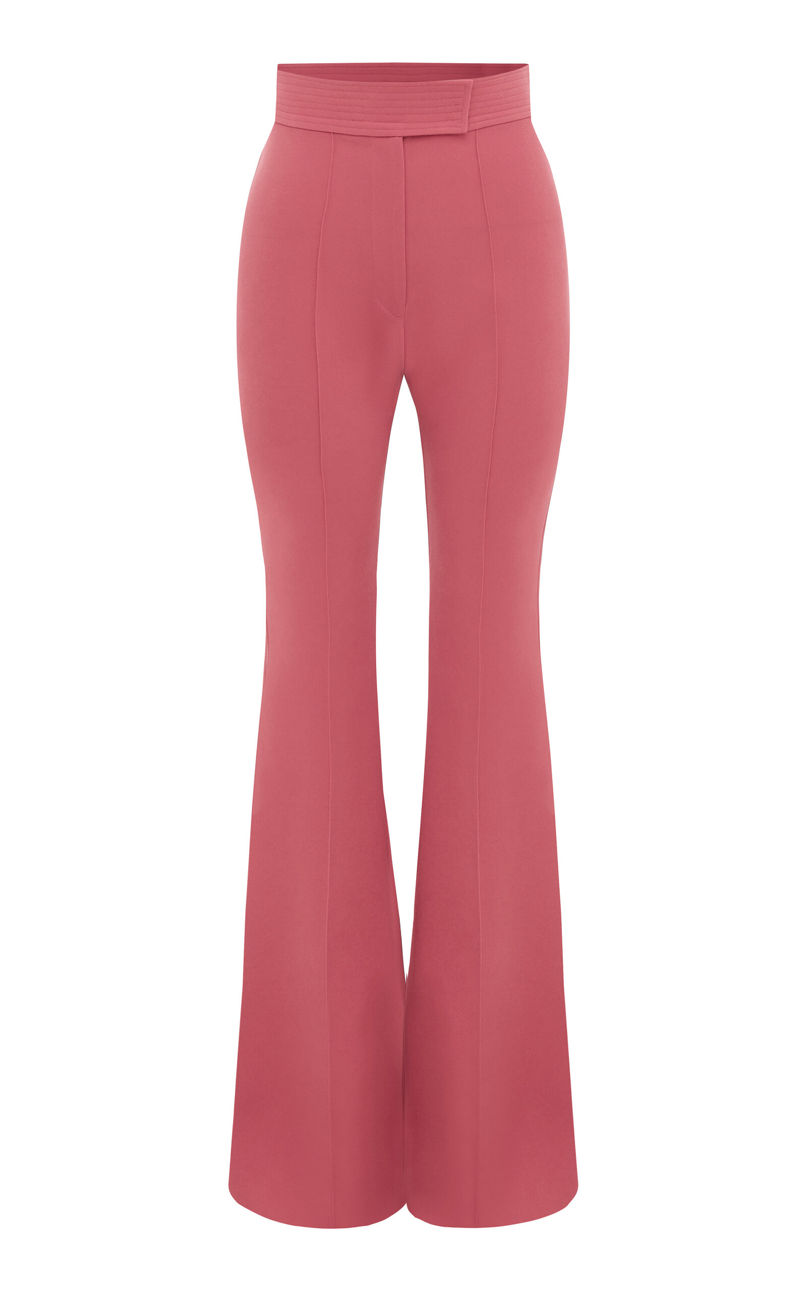 Alex Perry Crepe High-rise Flared Trousers In Pink