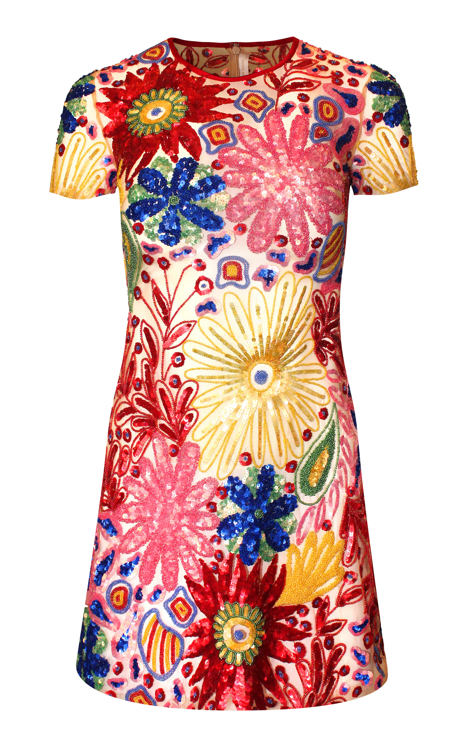 Abstract Floral Beaded Dress